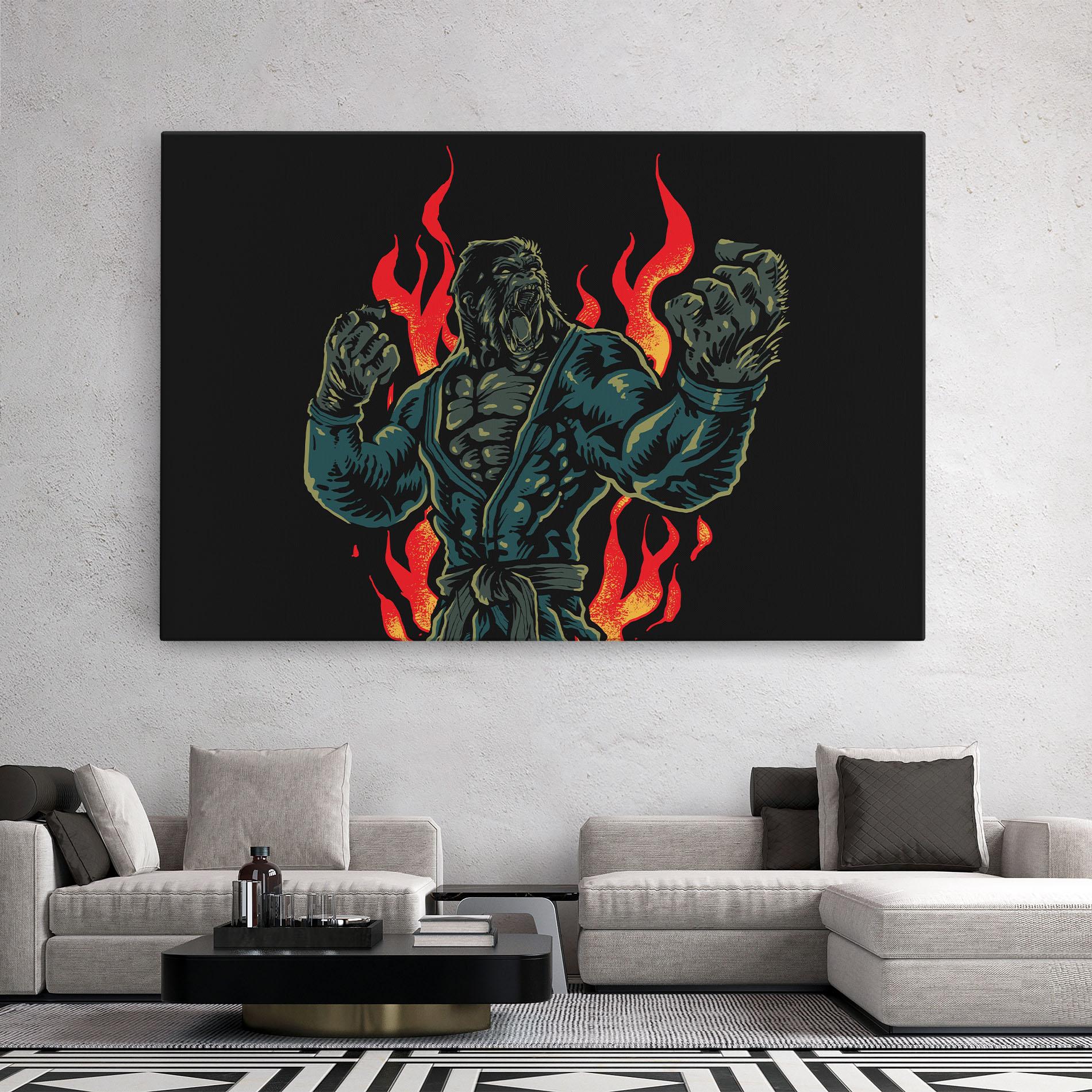 Картина на платно Gorilla Box Fighter mockup 2