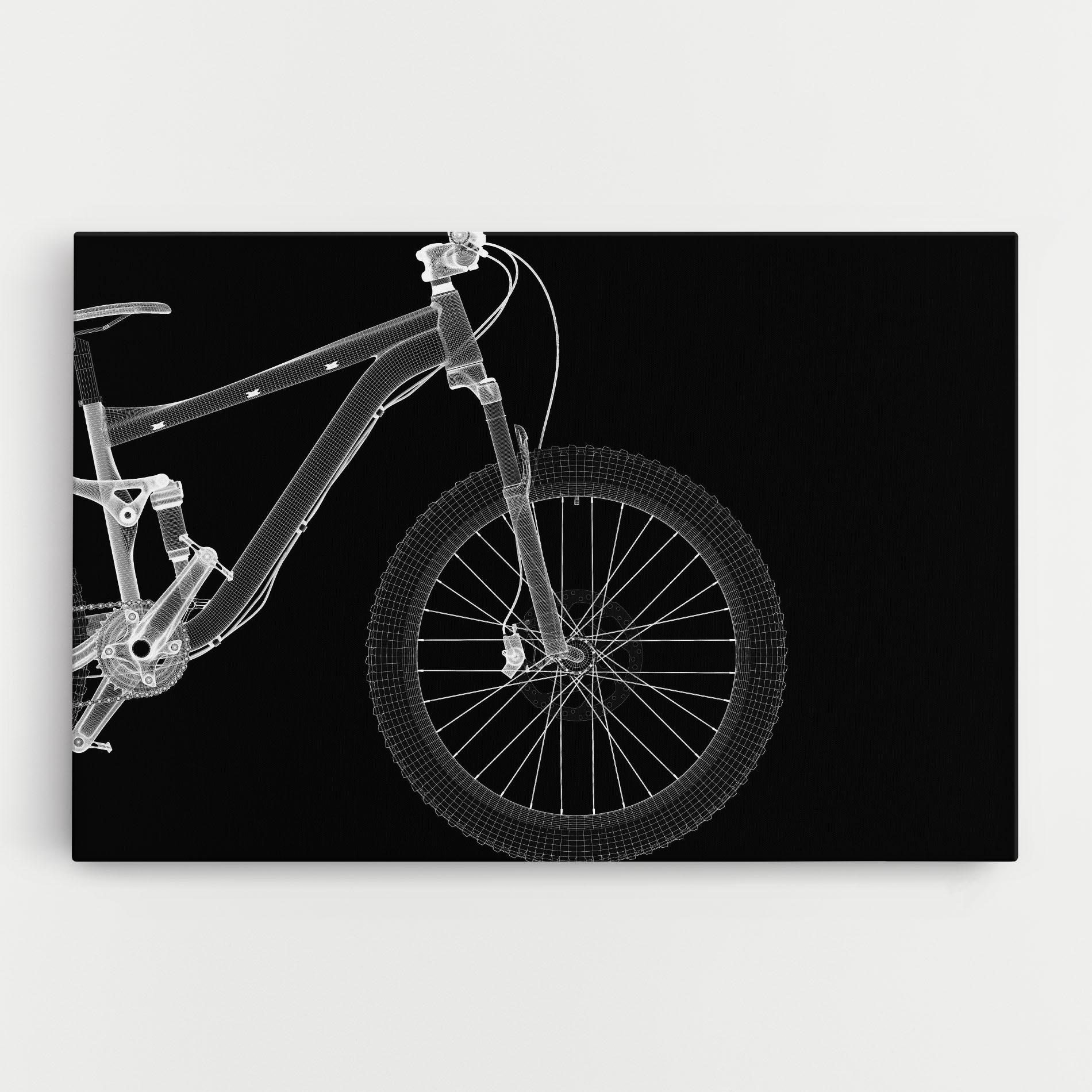Картина на платно 3d White Model Bike mockup 0