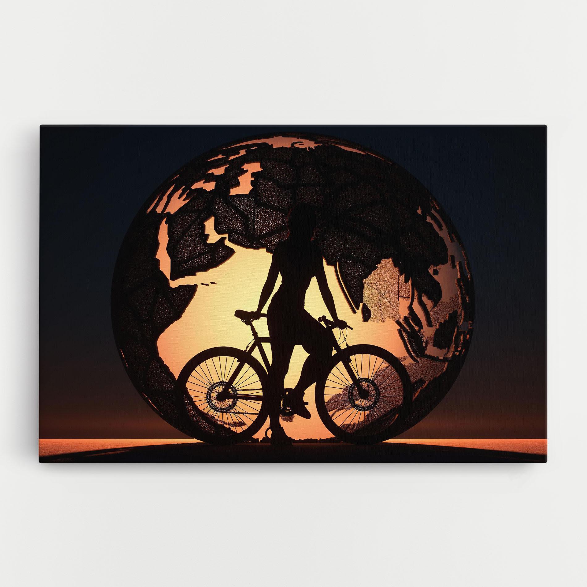 Картина на платно Globe Riding World mockup 0