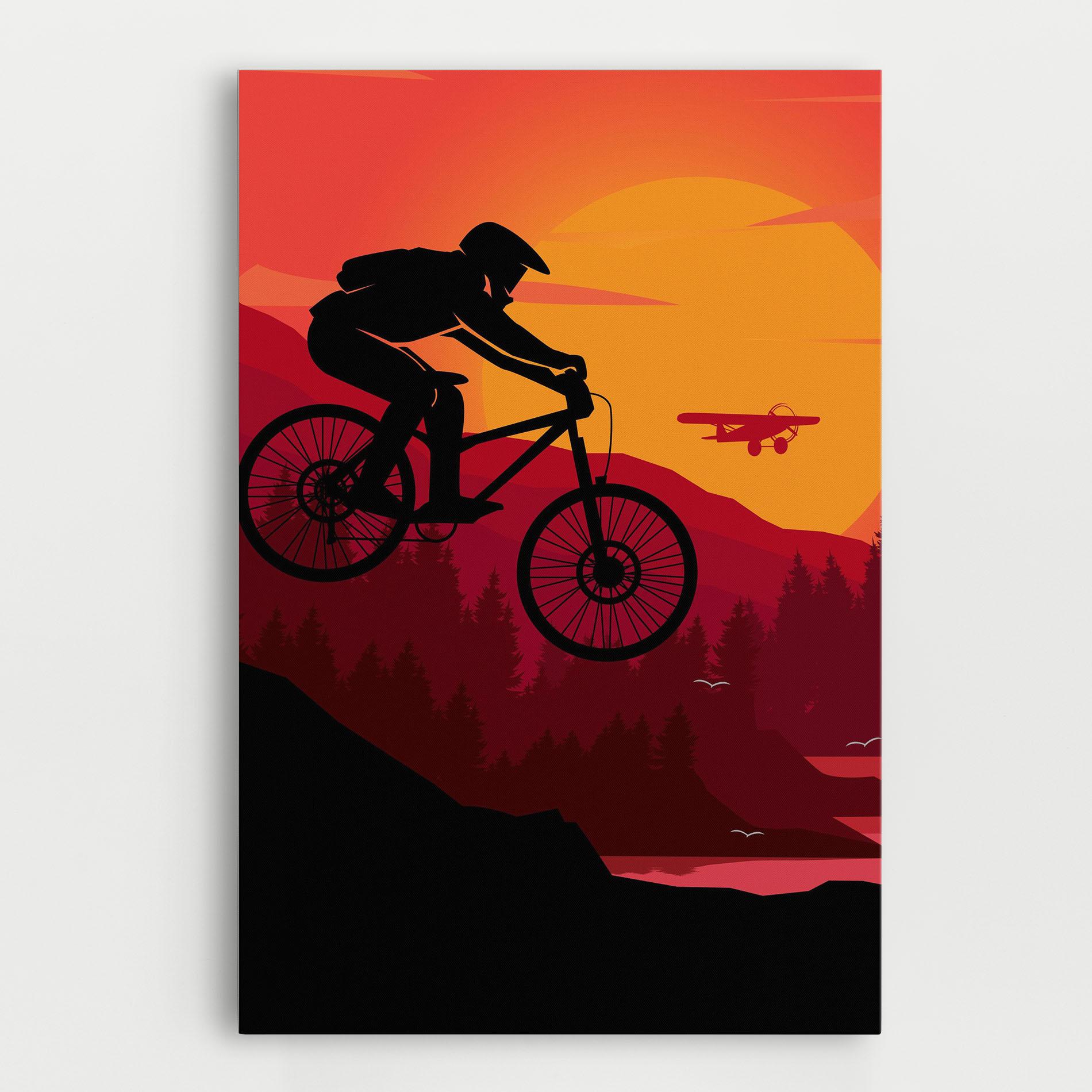 Картина на платно Mountain Bike Sunset mockup 0