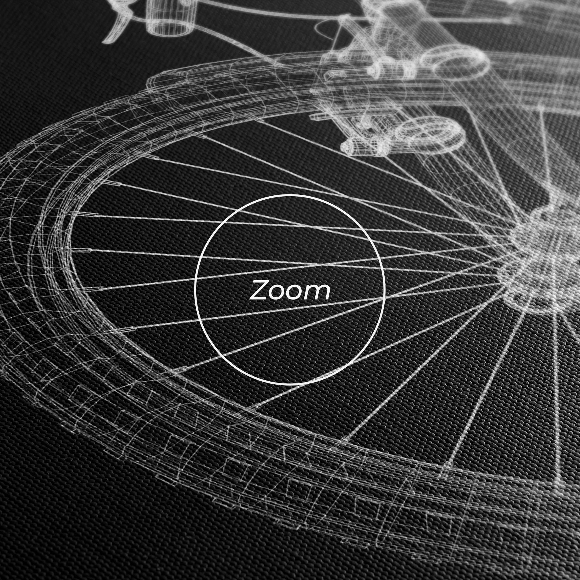 Картина на платно 3d Bike Model On Black mockup 3