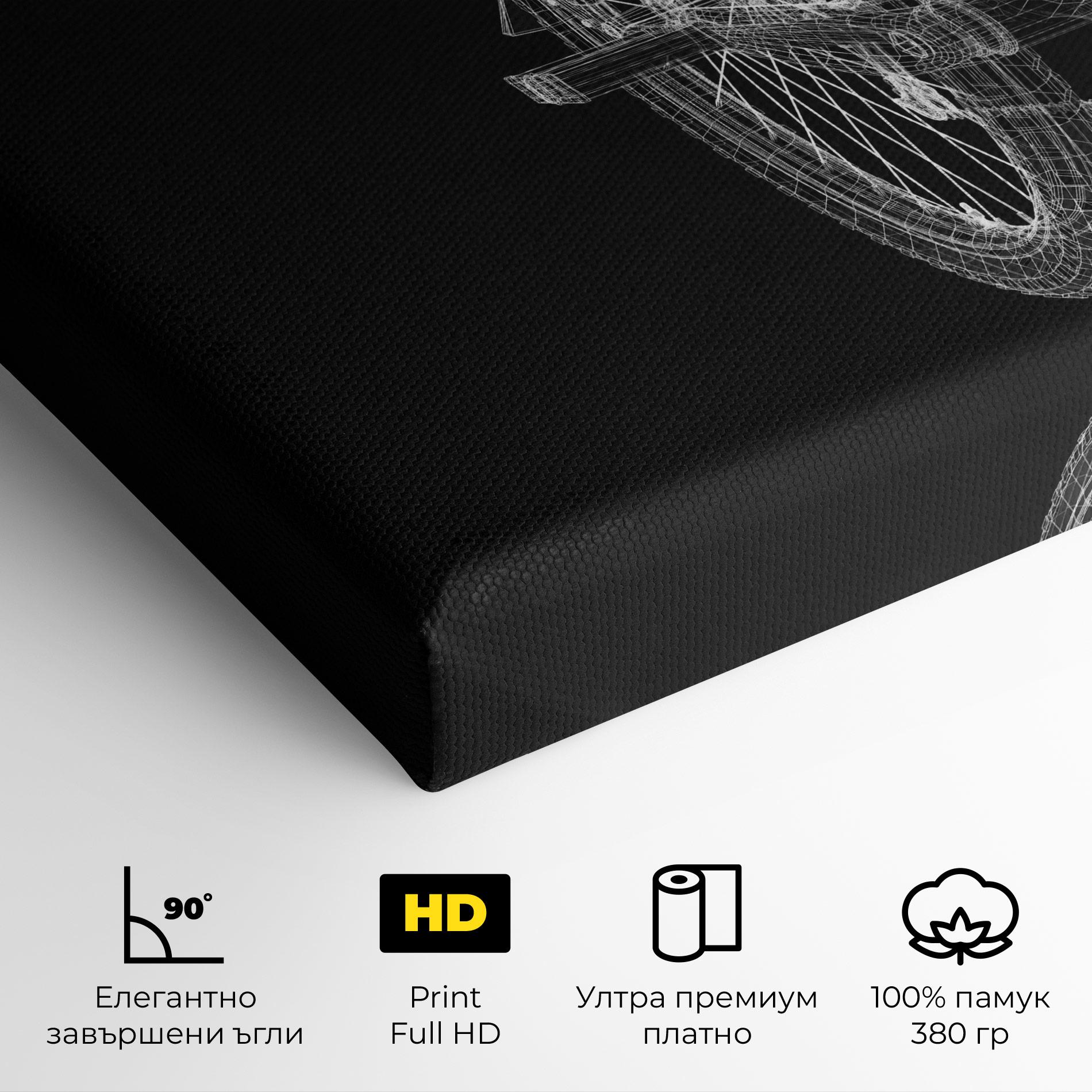 Картина на платно Bike Wire Model 3d mockup 4