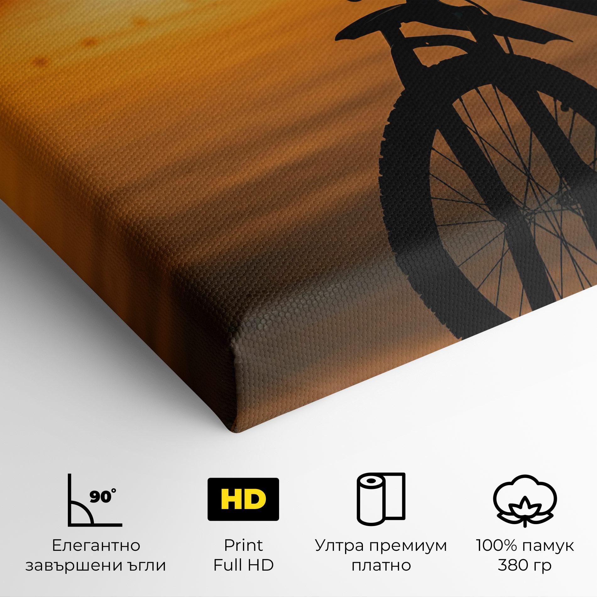 Картина на платно Sunset Lake Bike mockup 4