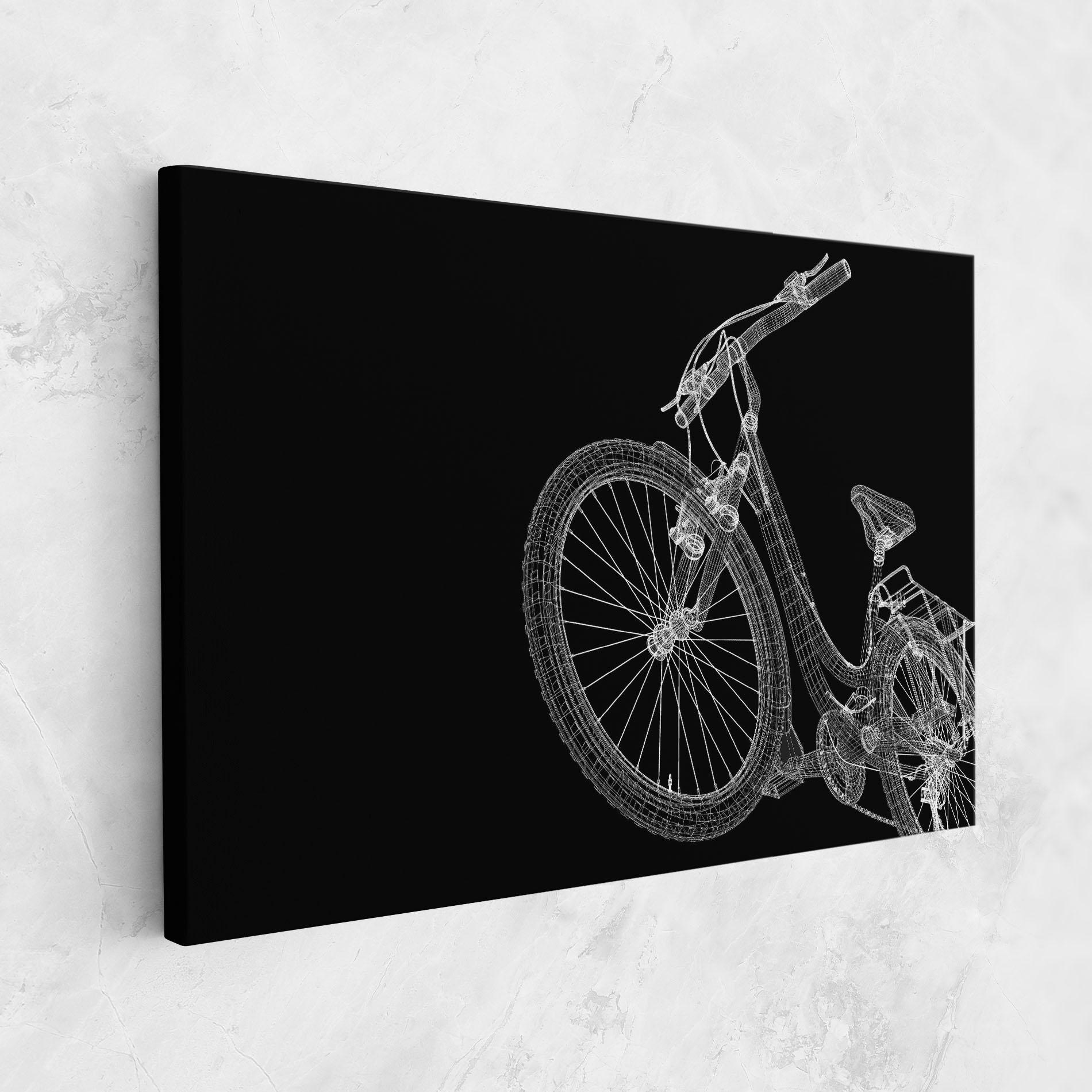 Картина на платно 3d Bike Model On Black mockup 1