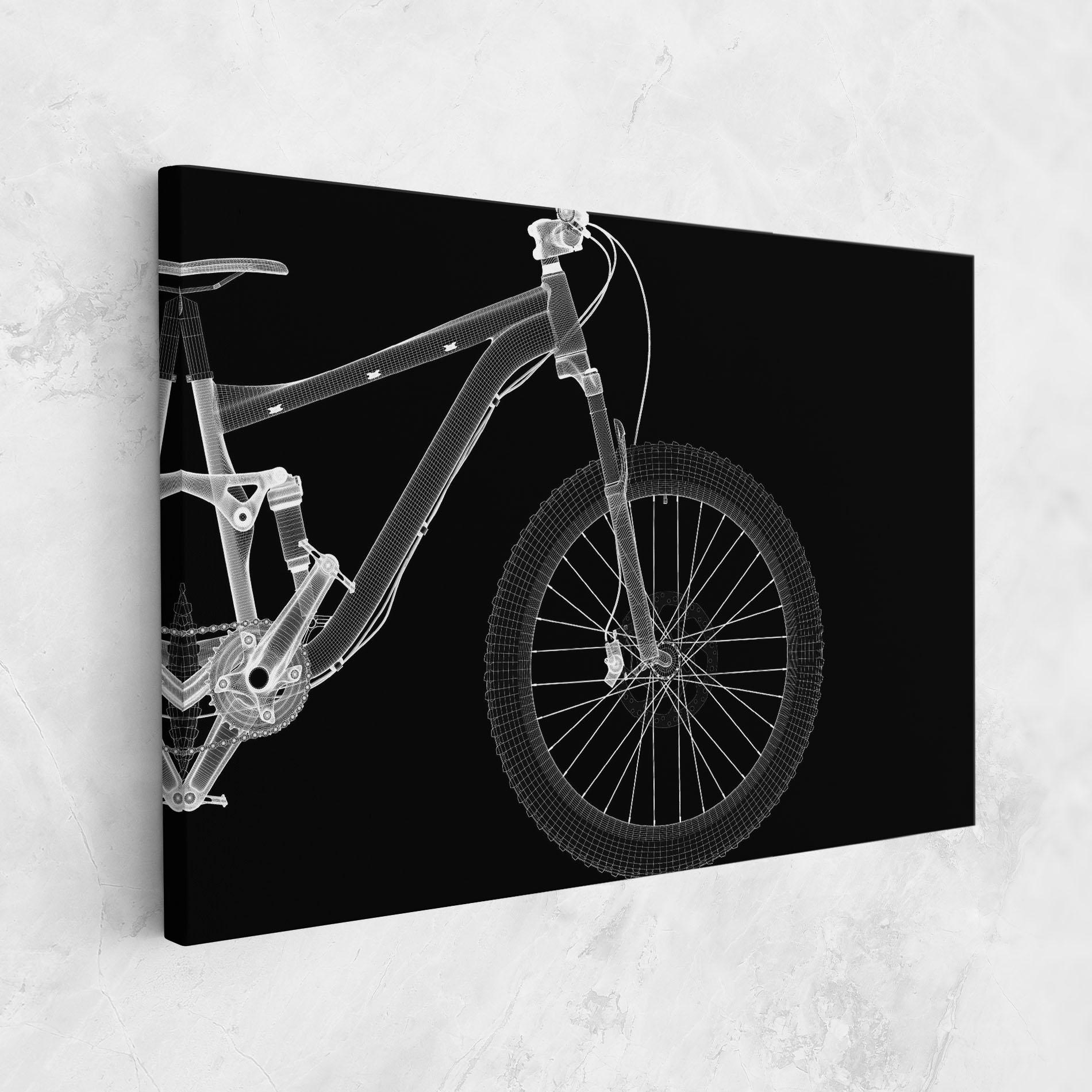 Картина на платно 3d White Model Bike mockup 1