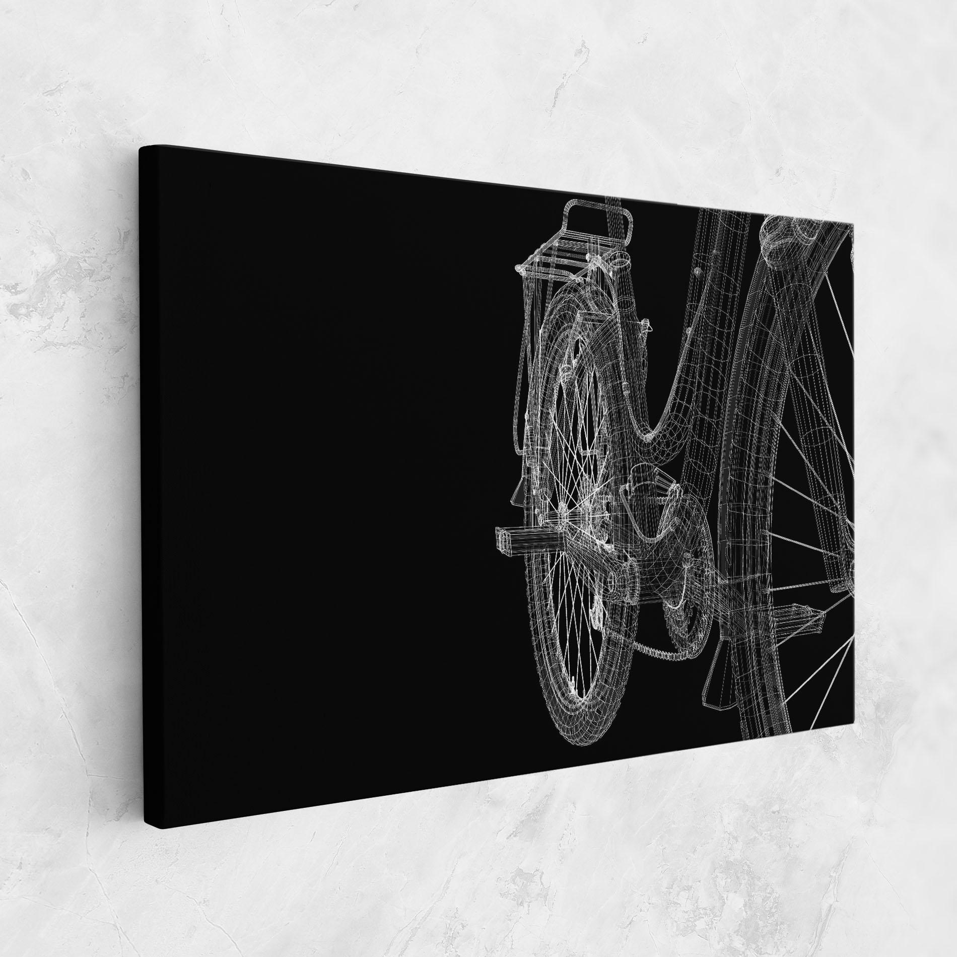 Картина на платно Bike Wire Model 3d mockup 1