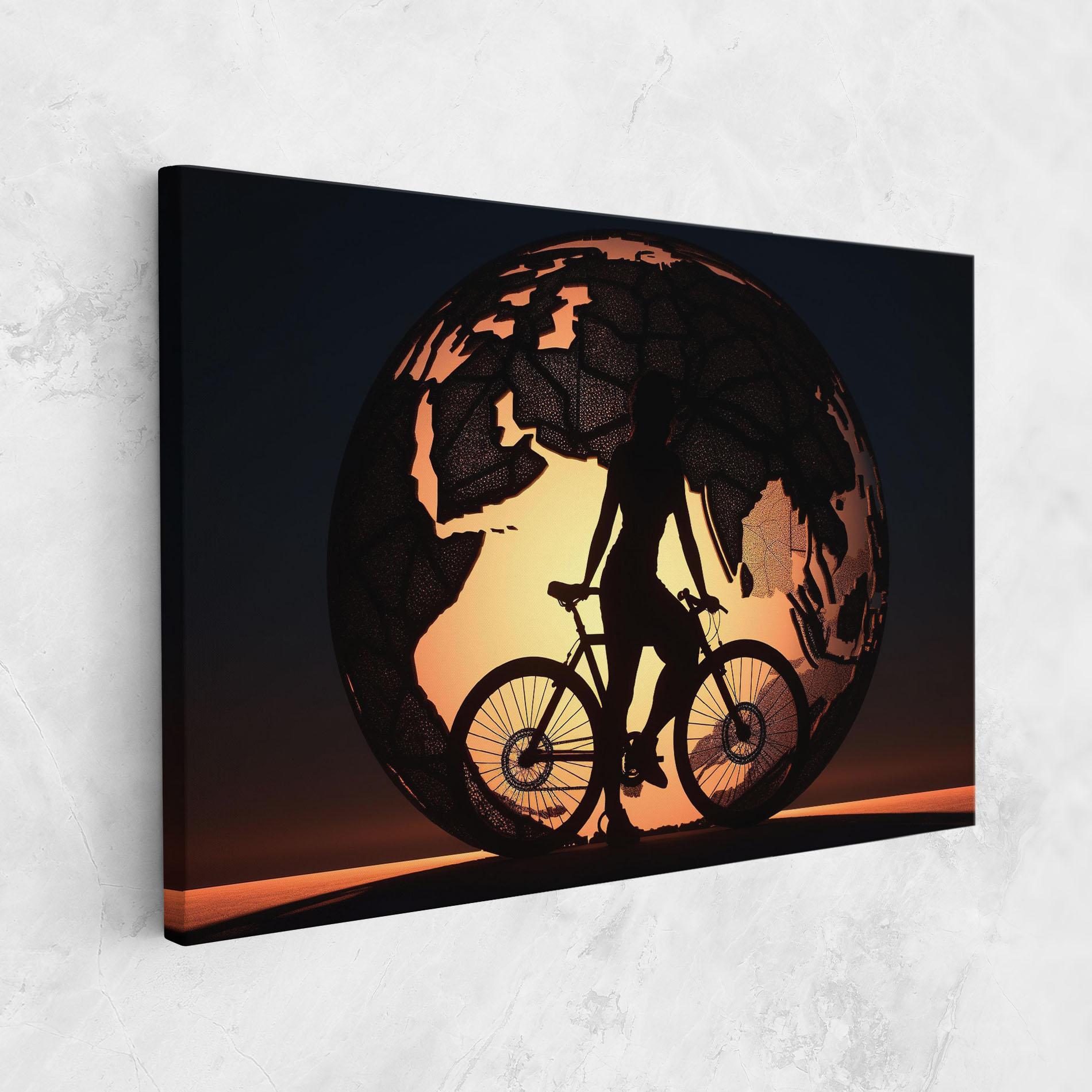 Картина на платно Globe Riding World mockup 1