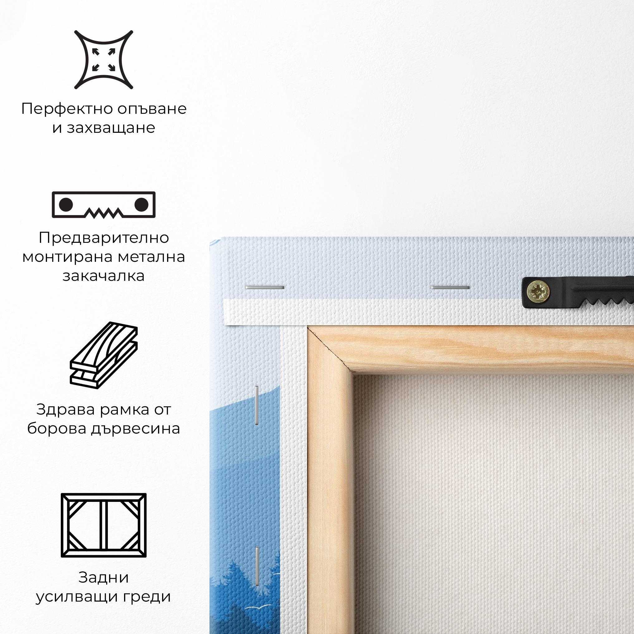 Картина на платно Blue Light Bike mockup 5