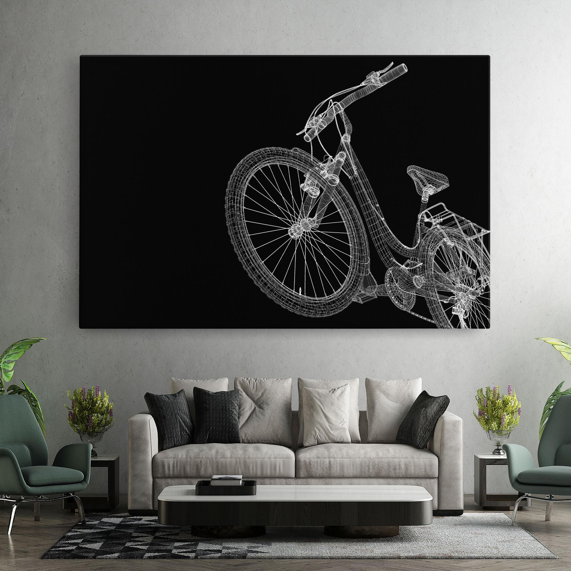 Картина на платно 3d Bike Model On Black mockup 7