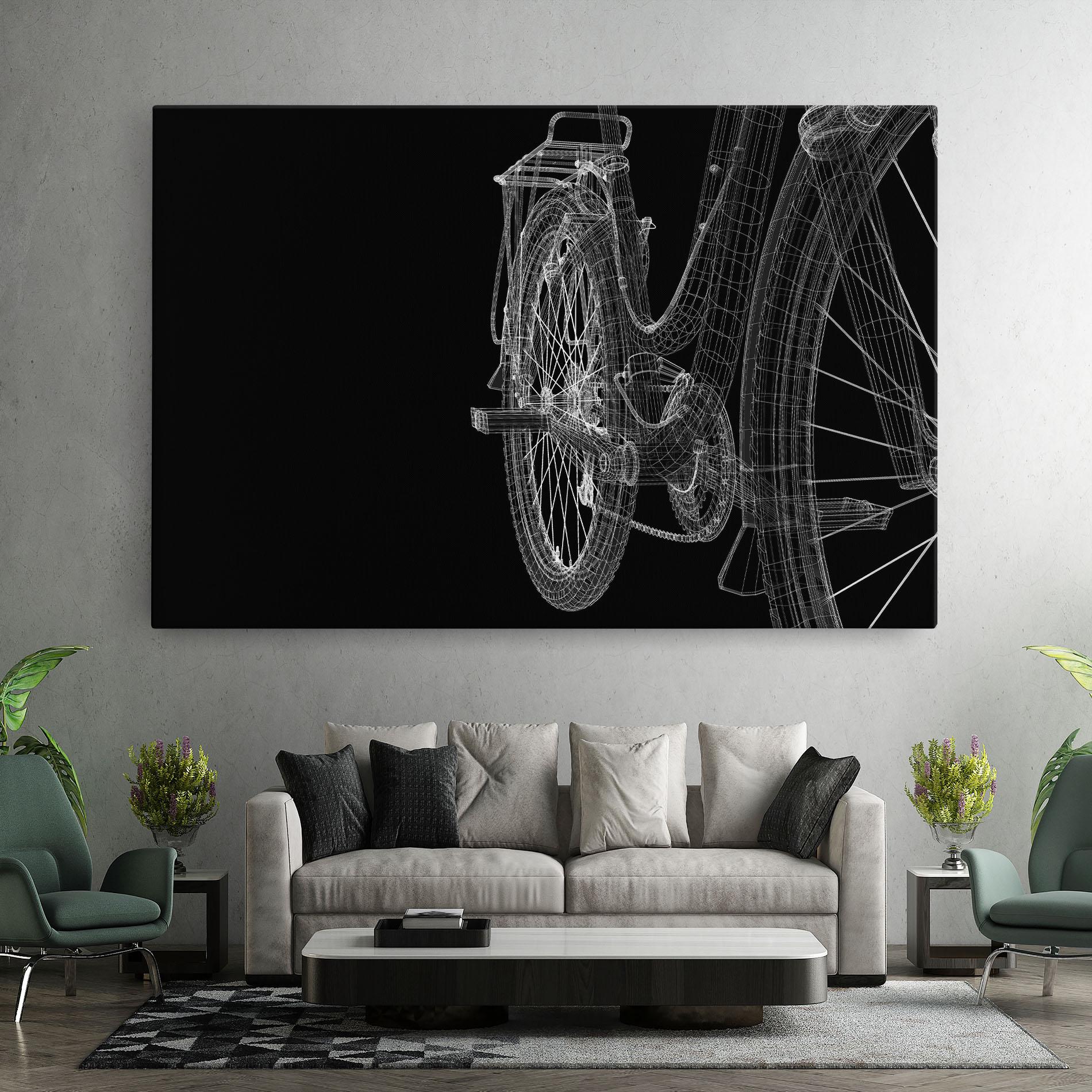 Картина на платно Bike Wire Model 3d mockup 7