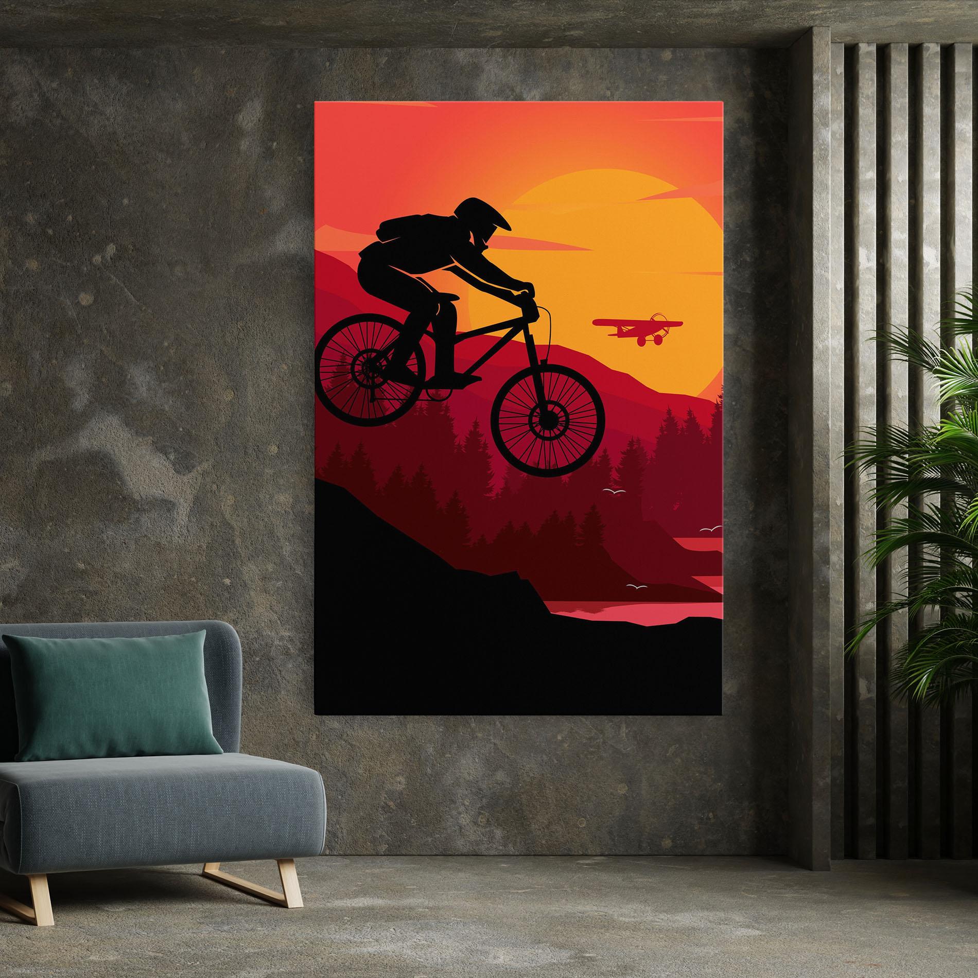 Картина на платно Mountain Bike Sunset mockup 7
