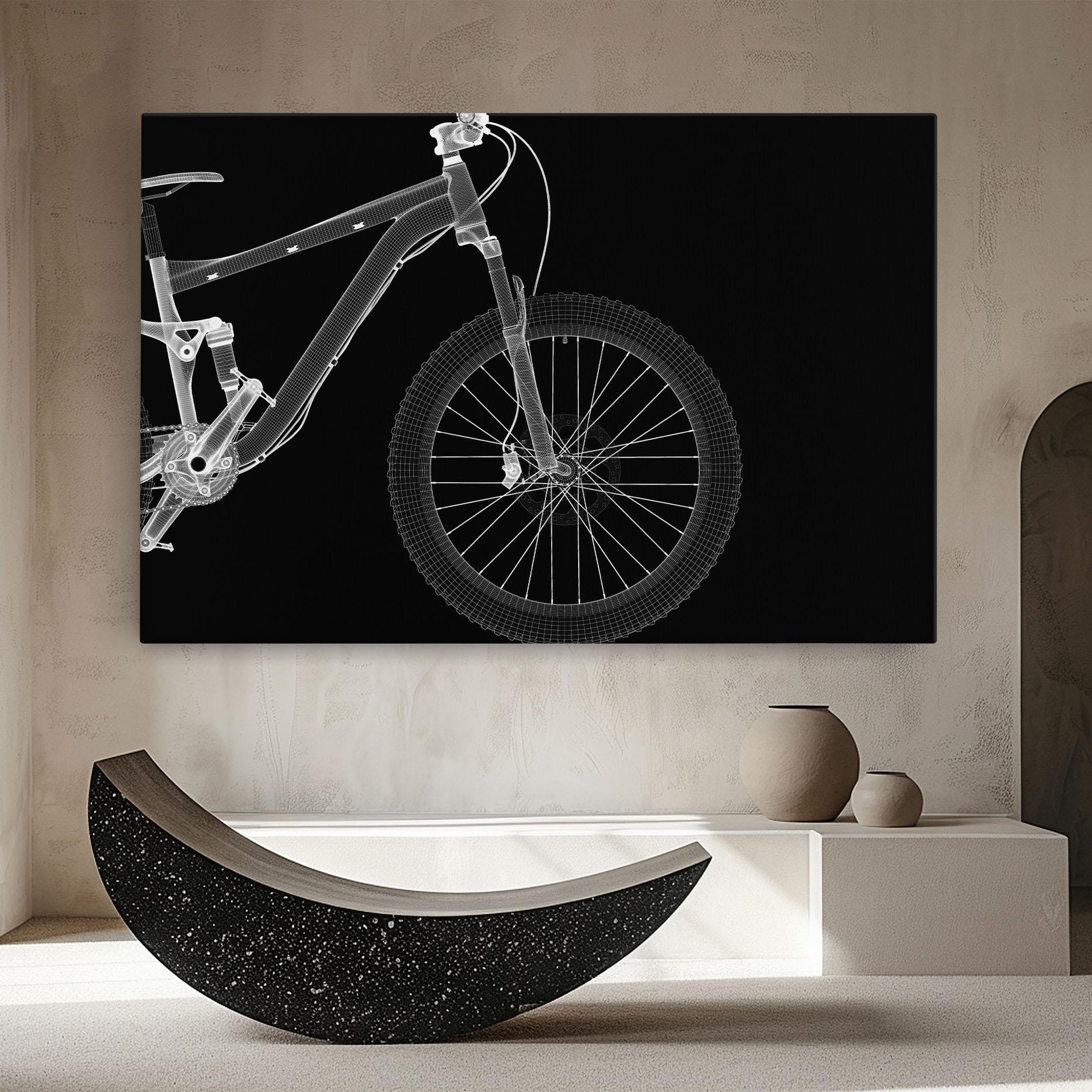 Картина на платно 3d White Model Bike mockup 8