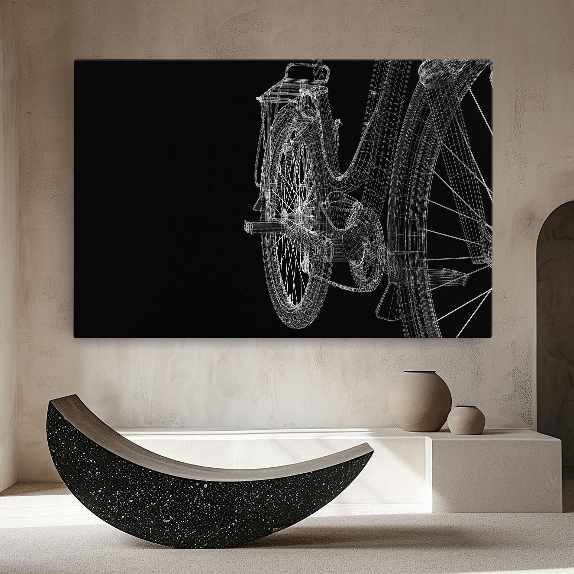 Картина на платно Bike Wire Model 3d mockup 8