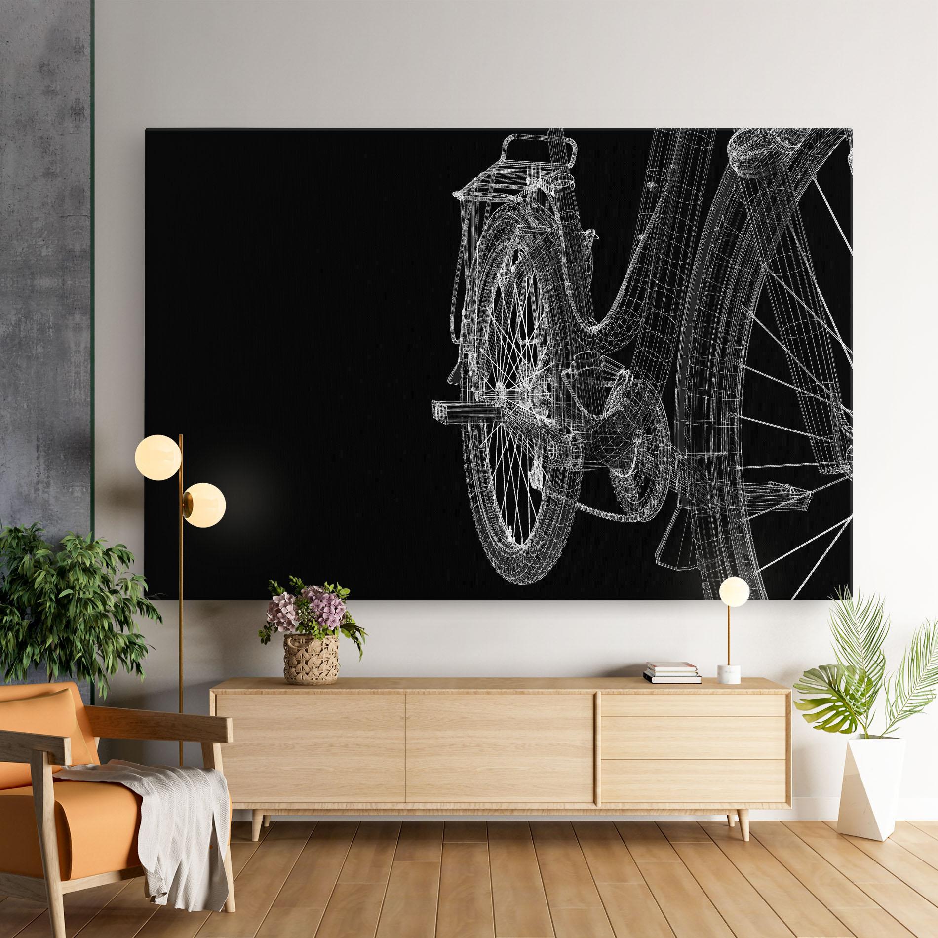 Картина на платно Bike Wire Model 3d mockup 9