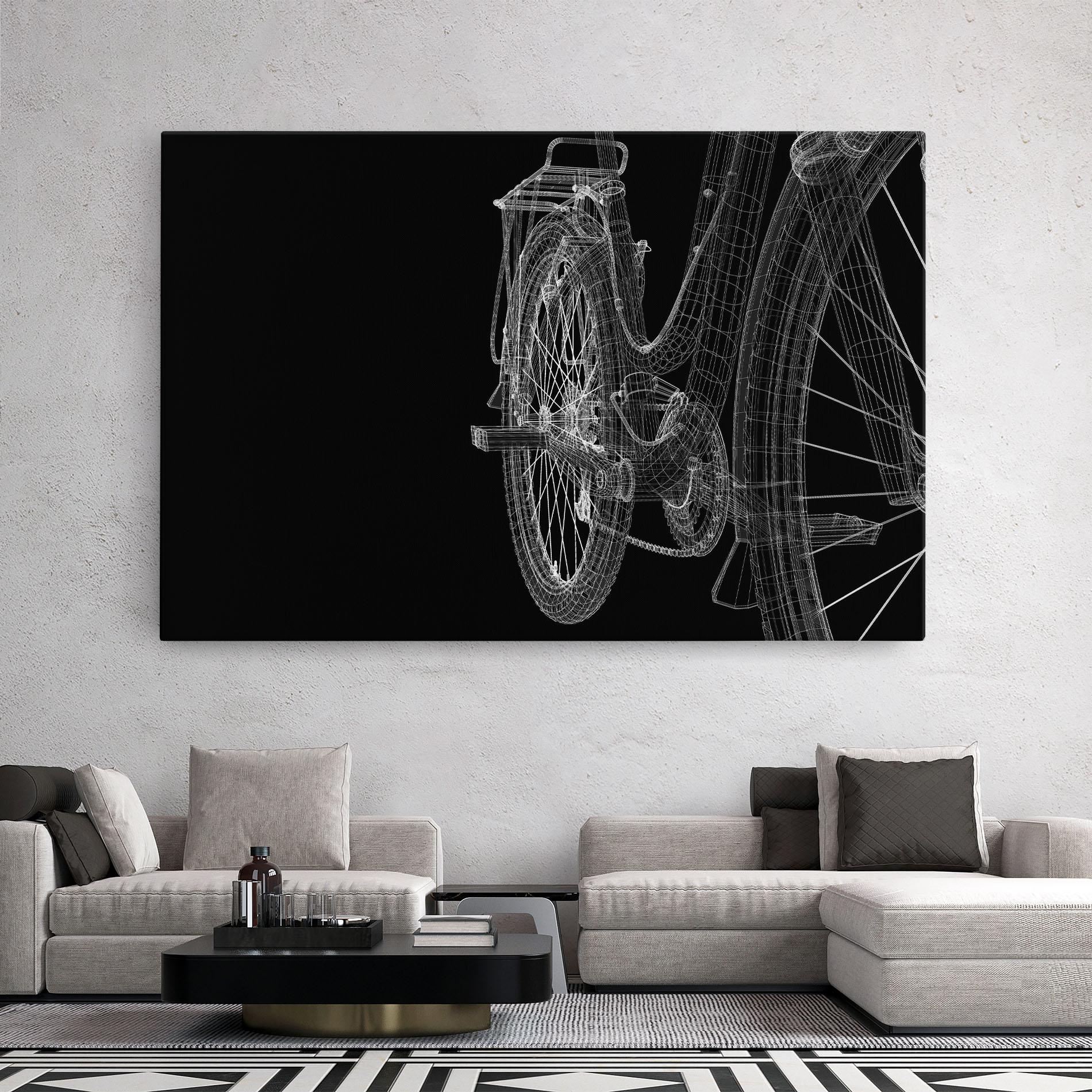 Картина на платно Bike Wire Model 3d mockup 2
