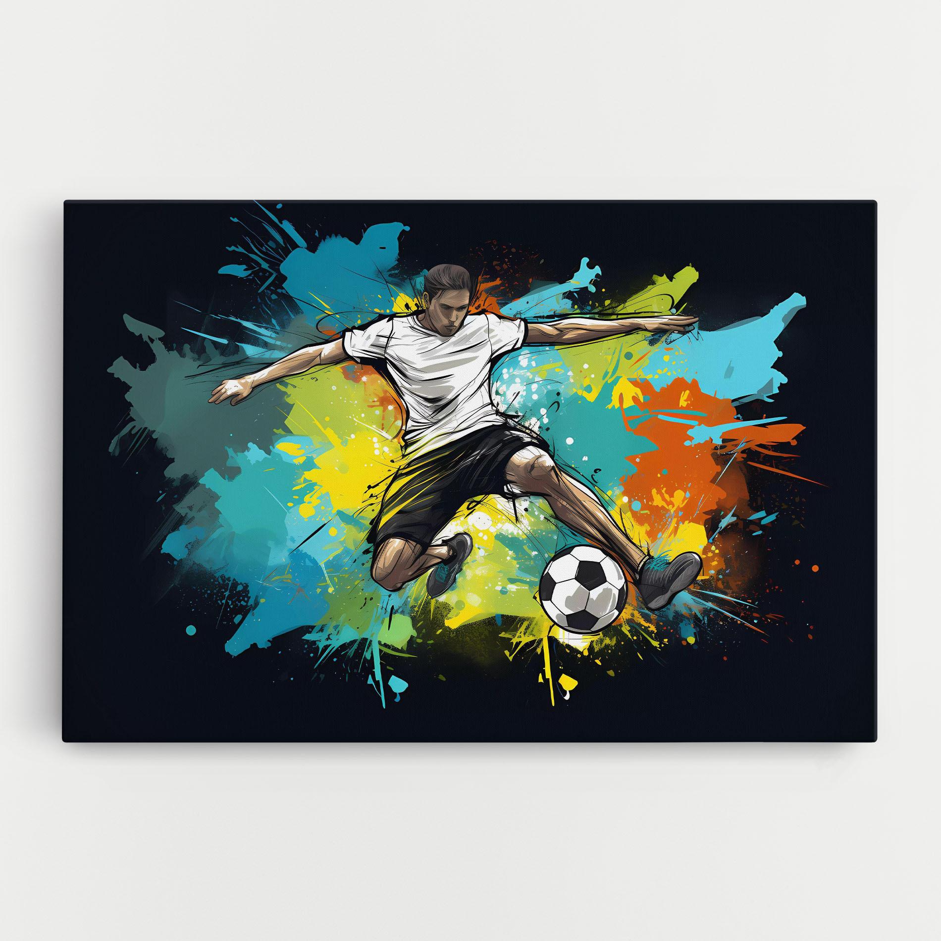 Картина на платно Green Paint Football Player mockup 0