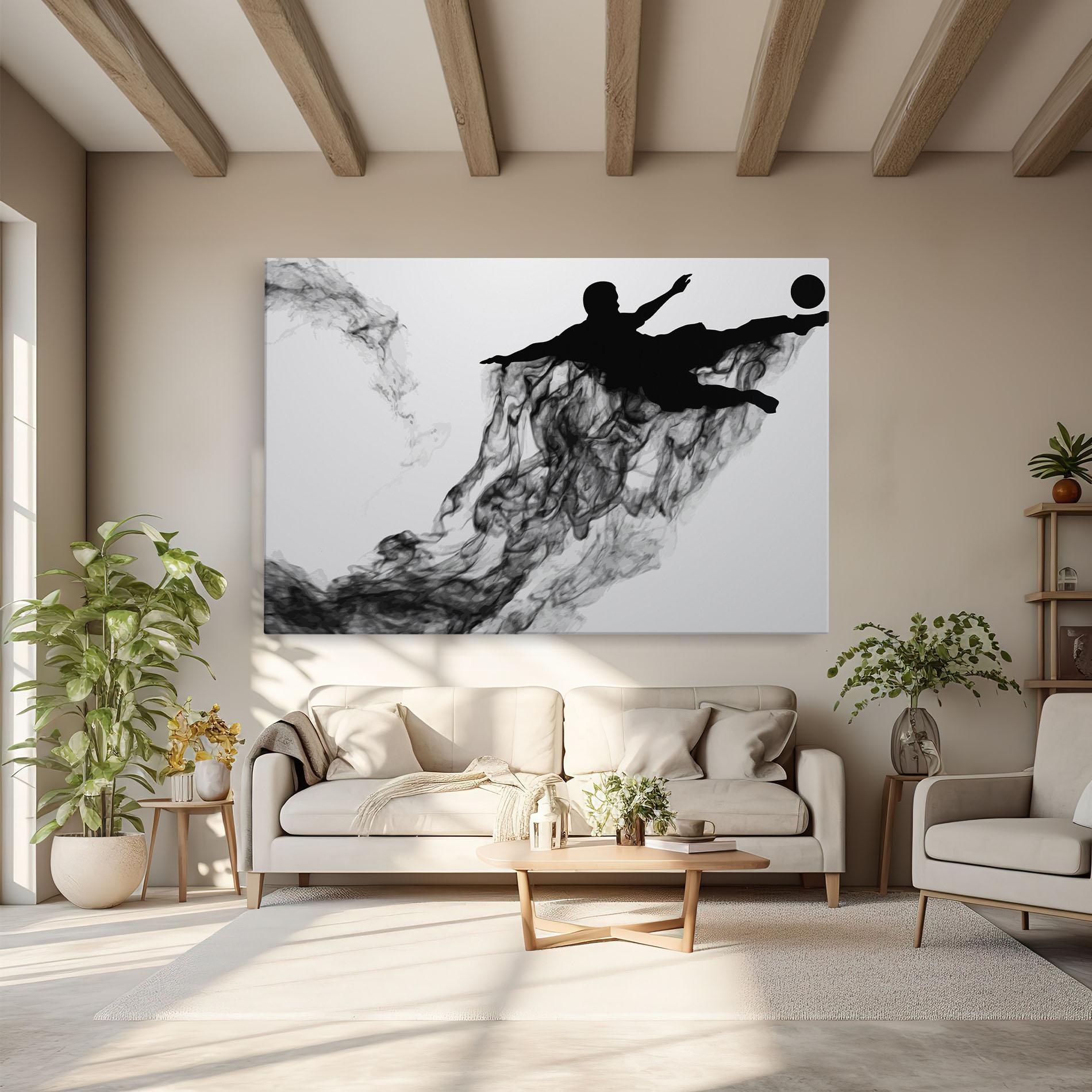 Картина на платно Black Smoke Football mockup 6