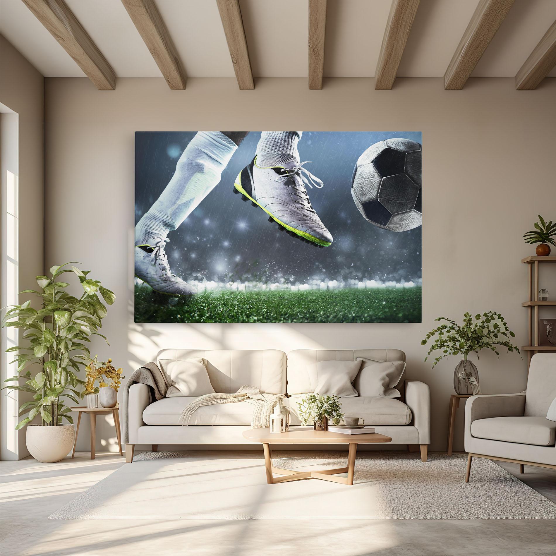 Картина на платно Close Up Football Scene mockup 6