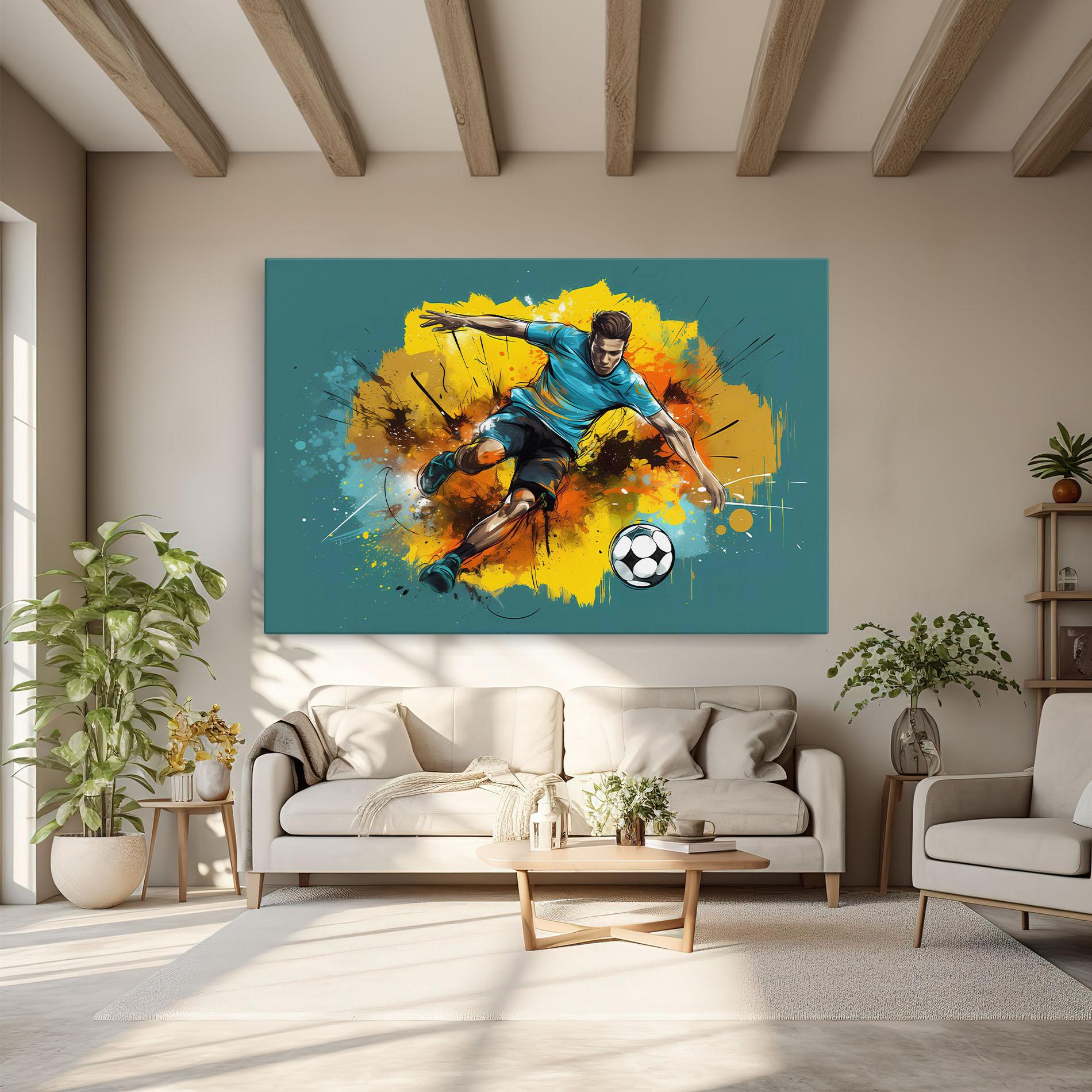 Картина на платно Football Player Painting mockup 6