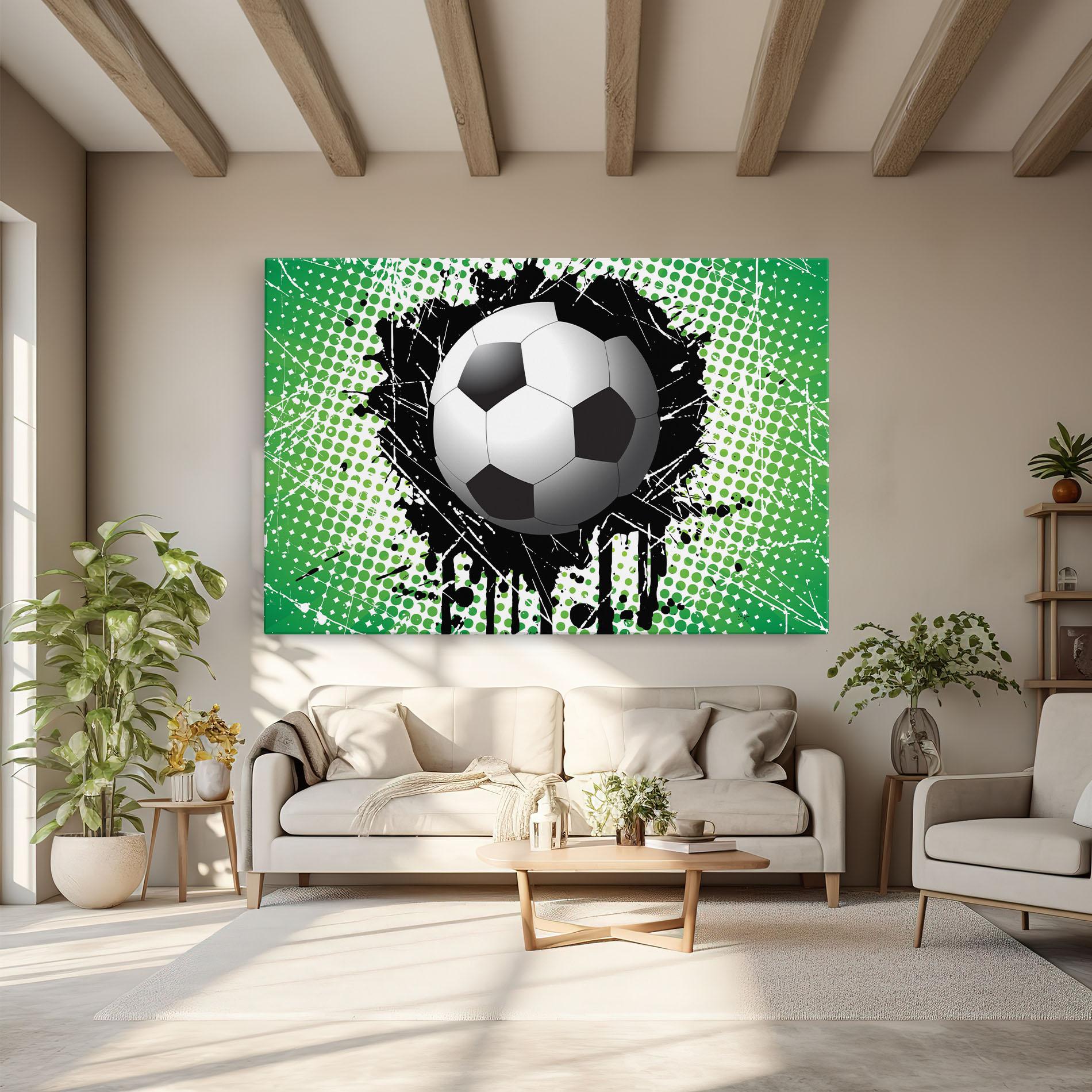 Картина на платно Green Black Football mockup 6