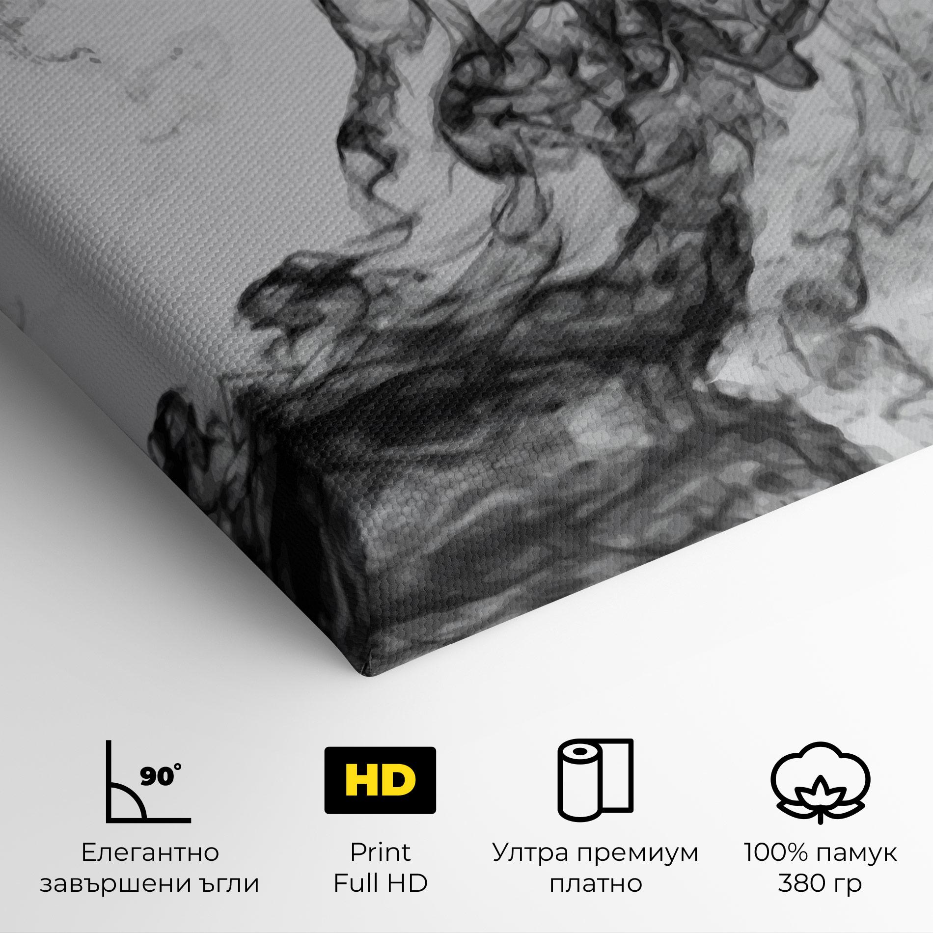 Картина на платно Black Smoke Football mockup 4