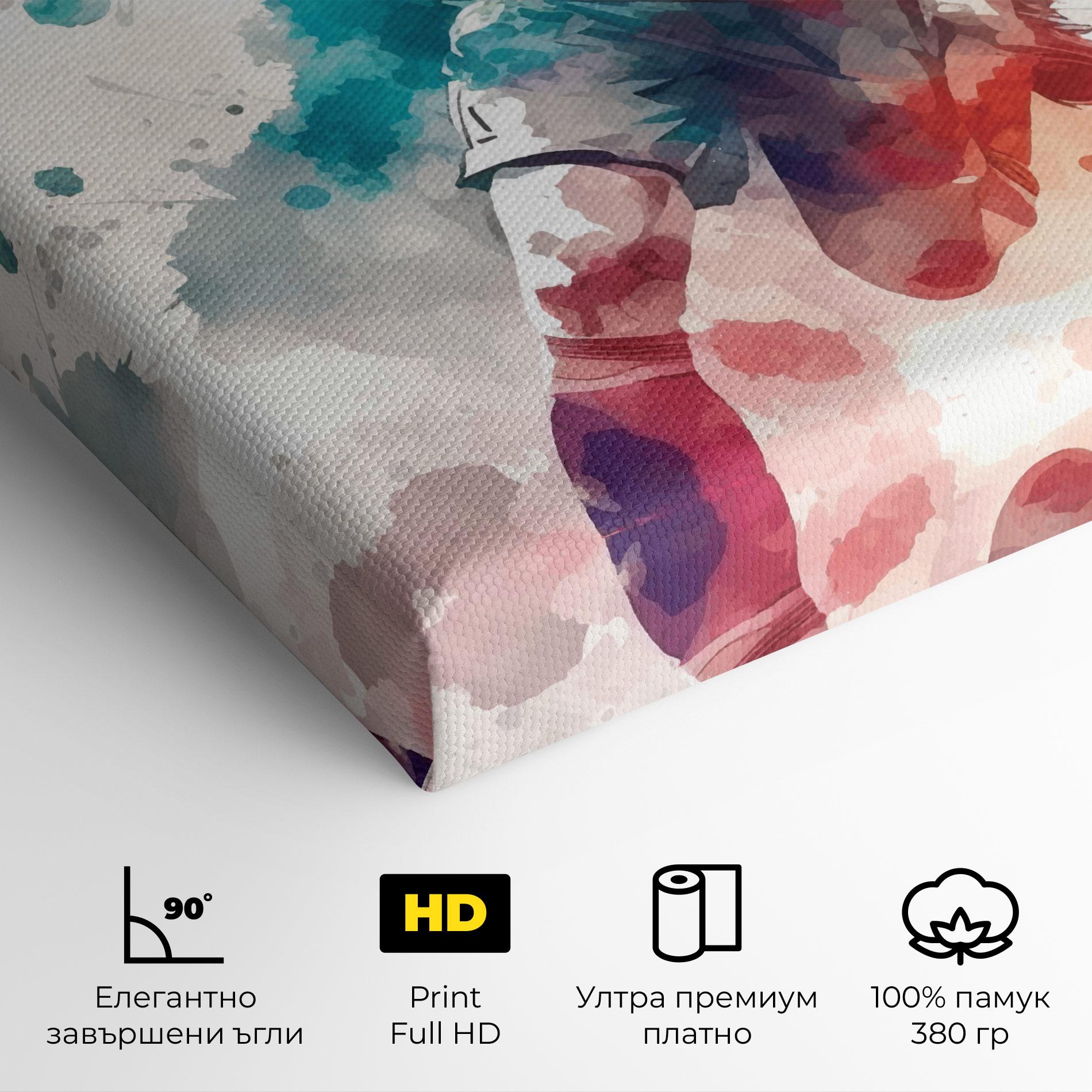 Картина на платно Football Watercolor mockup 4