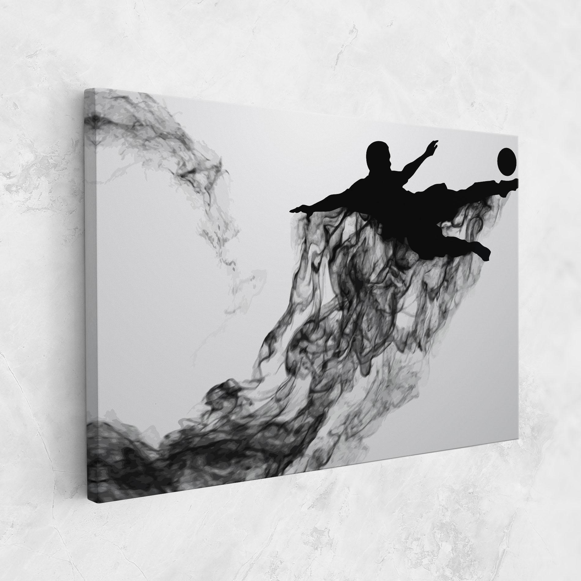 Картина на платно Black Smoke Football mockup 1