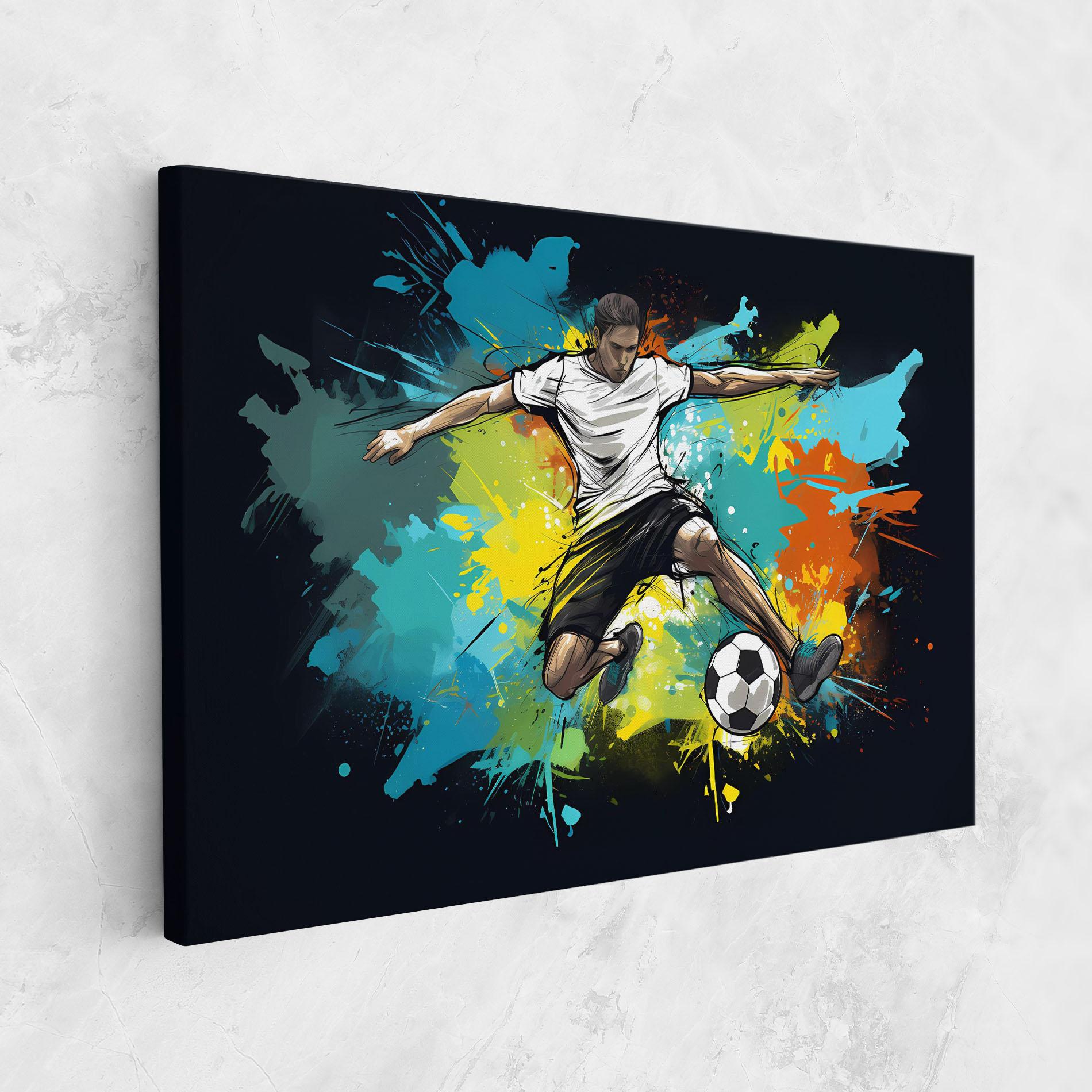 Картина на платно Green Paint Football Player mockup 1