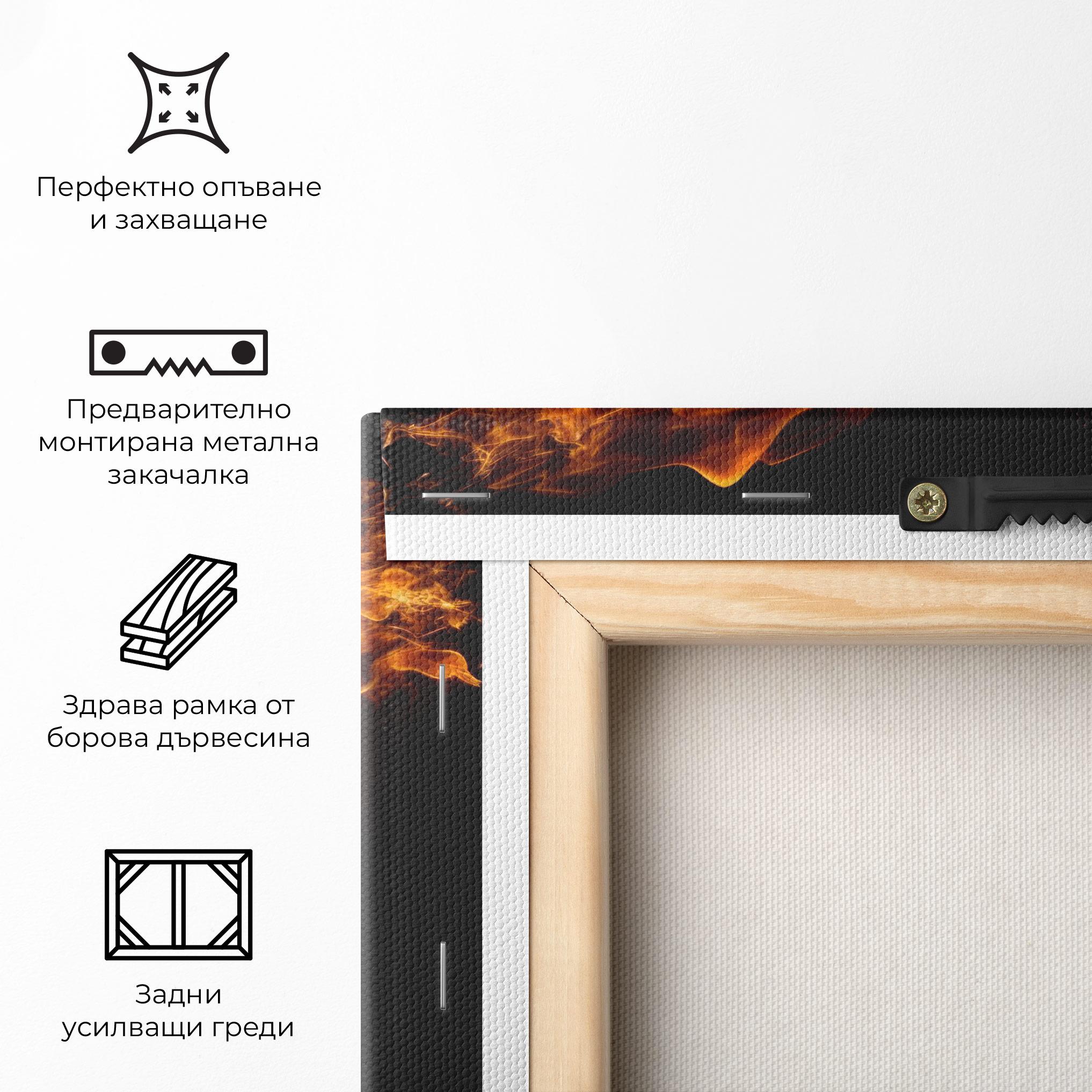 Картина на платно Fire Football mockup 5