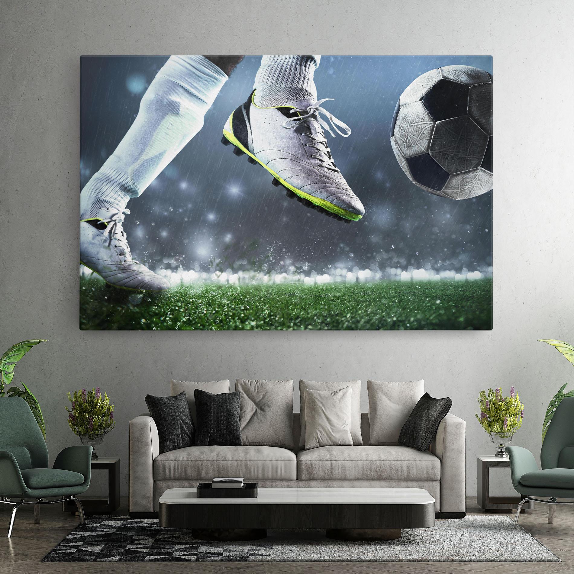 Картина на платно Close Up Football Scene mockup 7