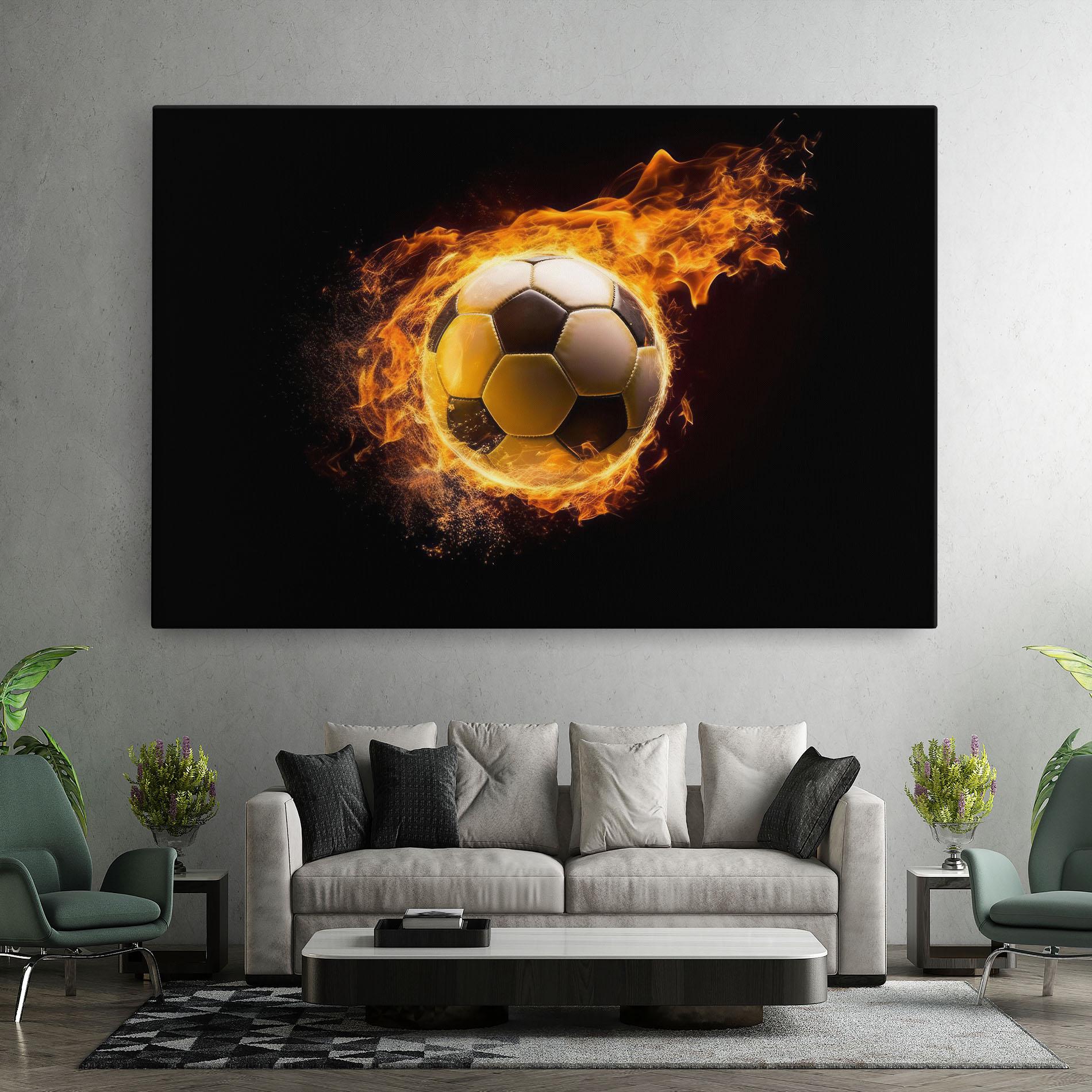 Картина на платно Fire Football mockup 7