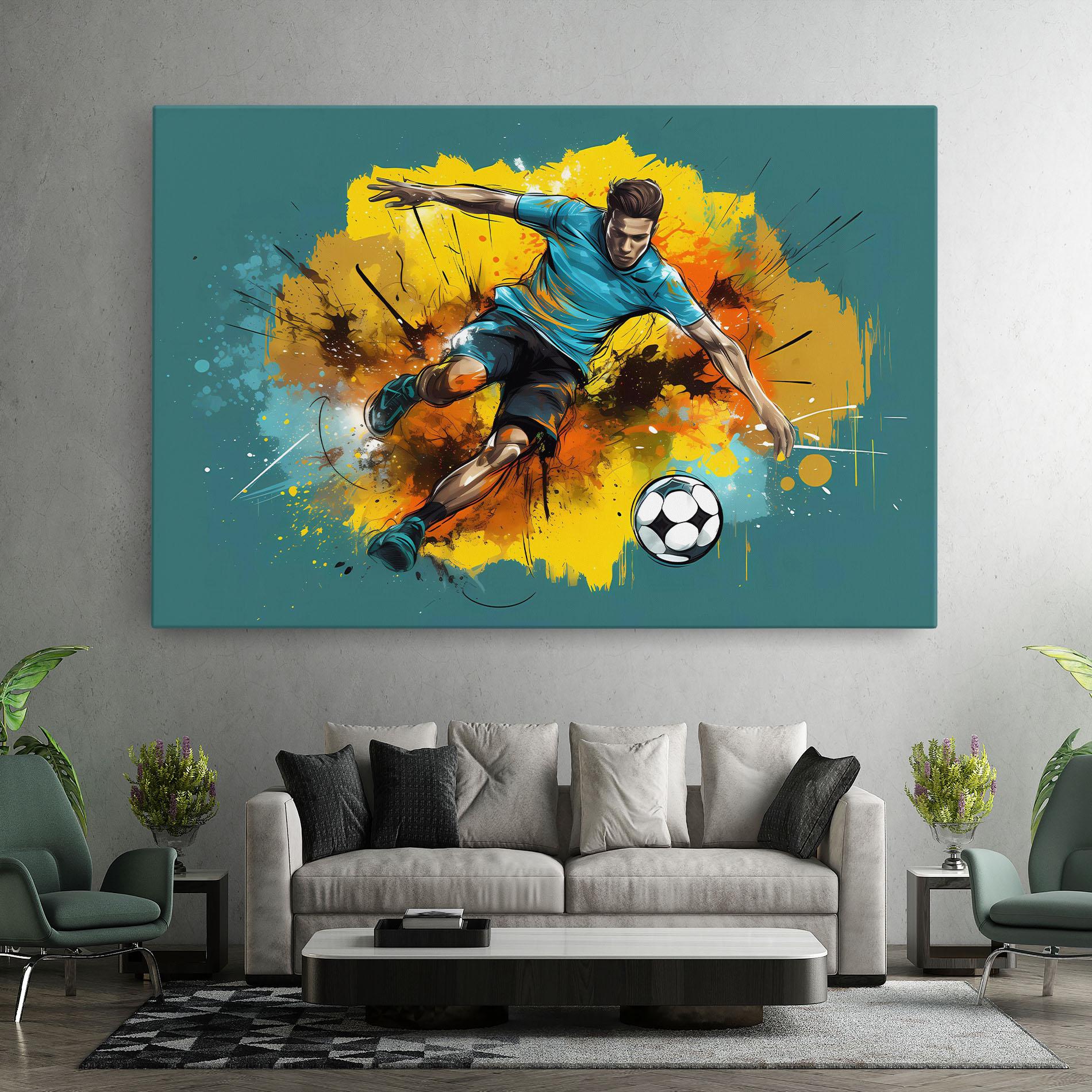 Картина на платно Football Player Painting mockup 7