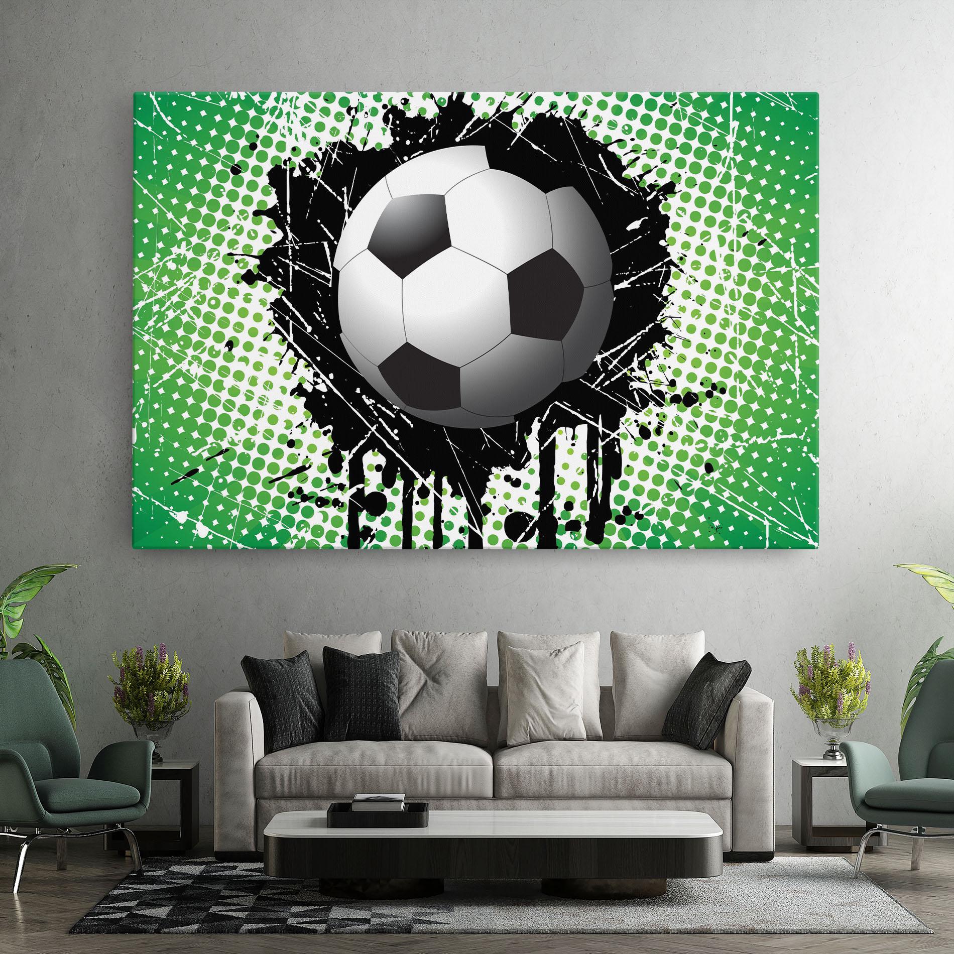 Картина на платно Green Black Football mockup 7