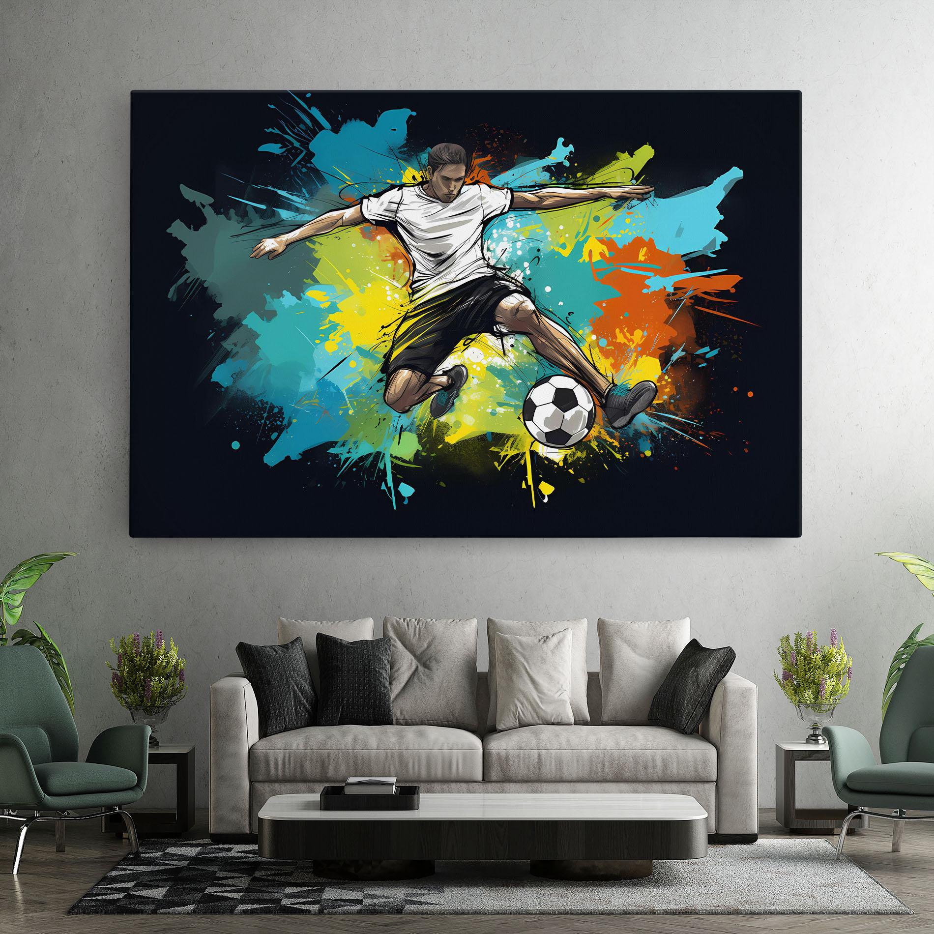 Картина на платно Green Paint Football Player mockup 7