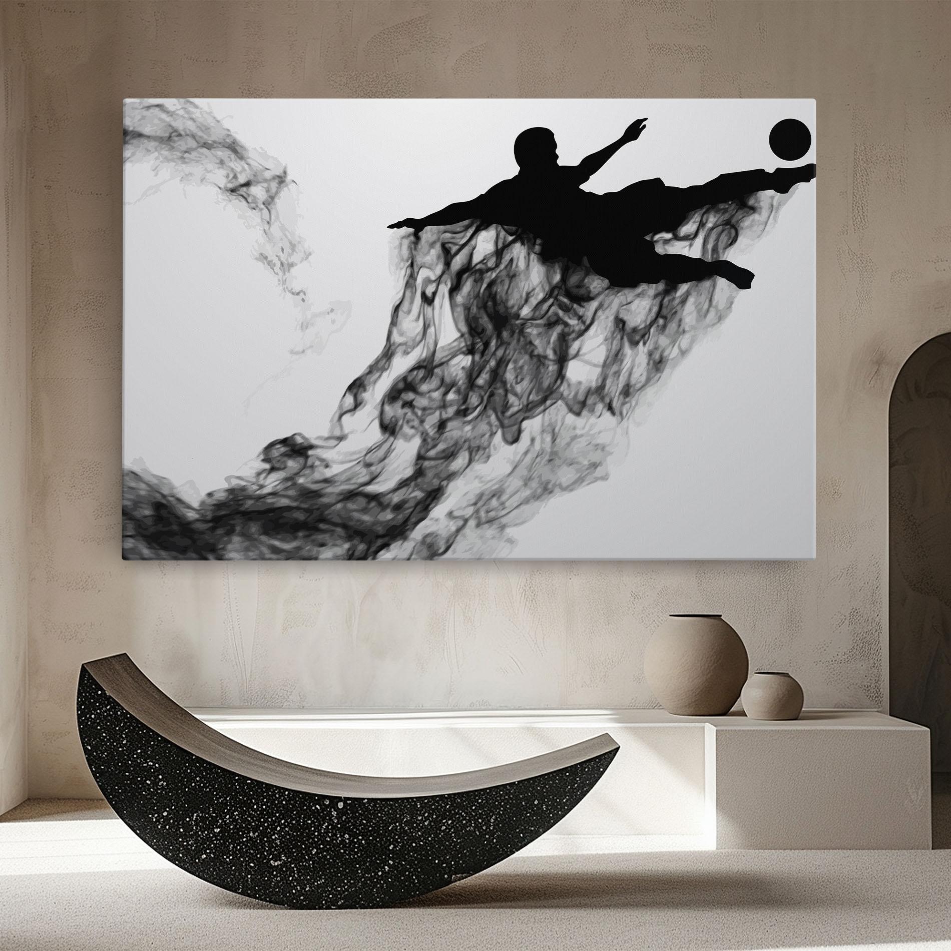 Картина на платно Black Smoke Football mockup 8