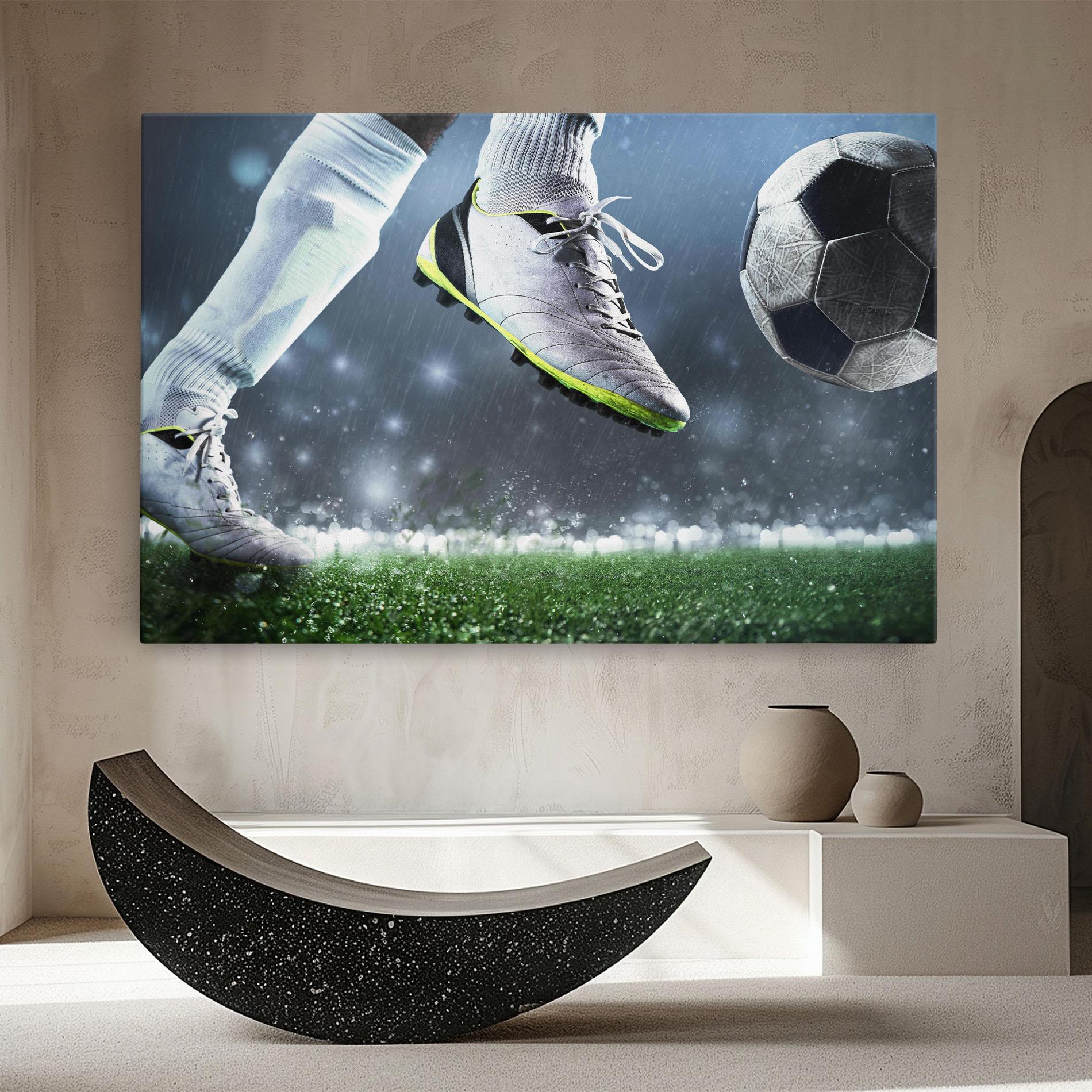 Картина на платно Close Up Football Scene mockup 8