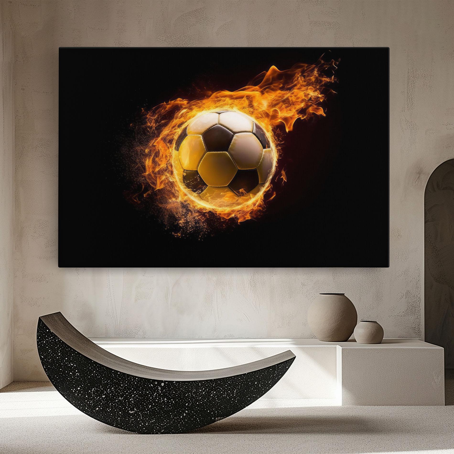 Картина на платно Fire Football mockup 8