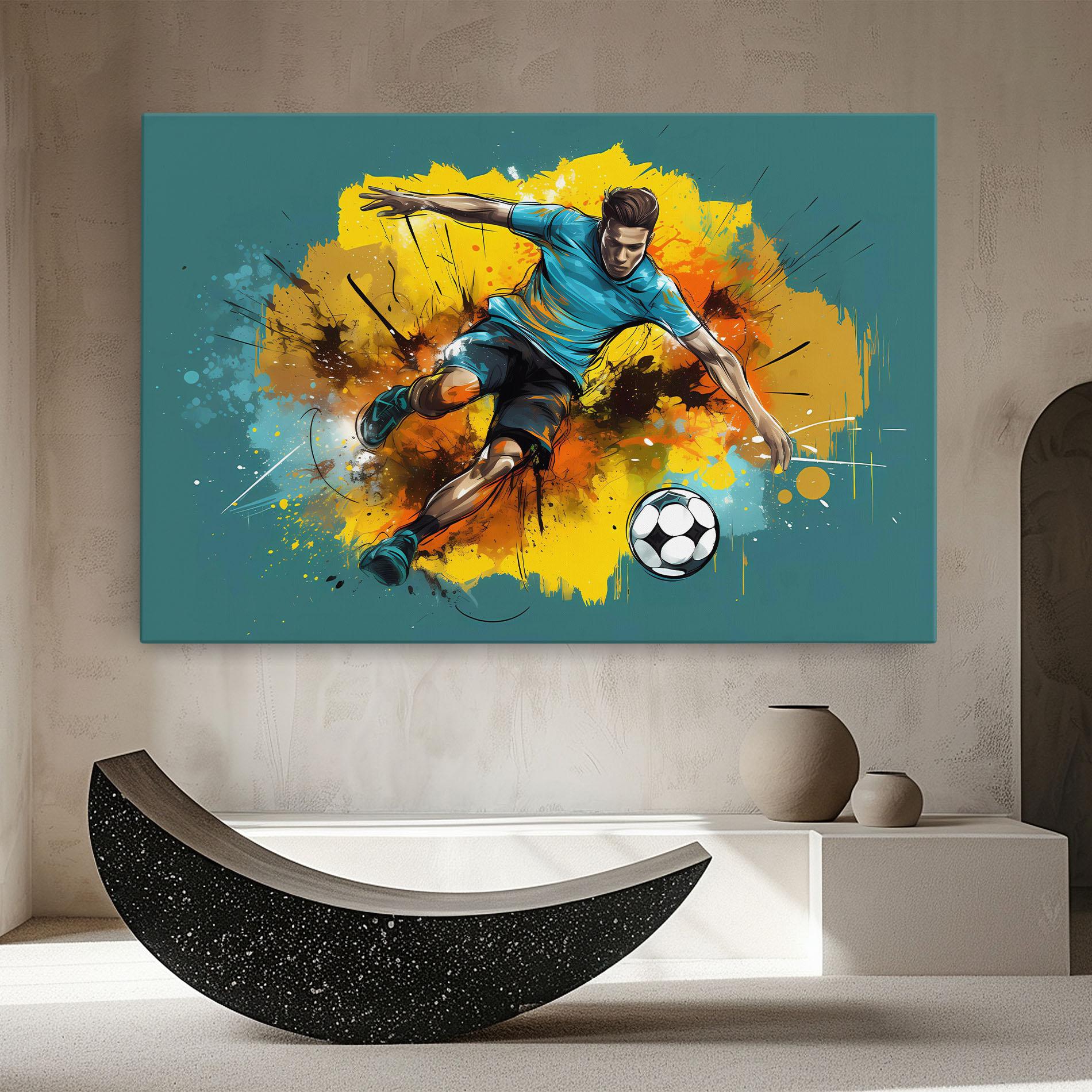 Картина на платно Football Player Painting mockup 8