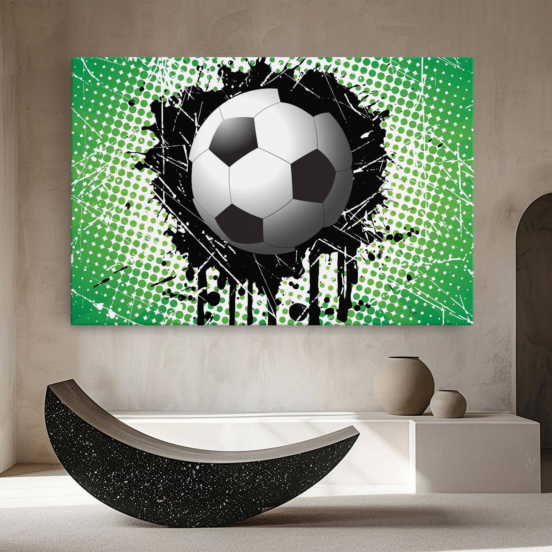 Картина на платно Green Black Football mockup 8
