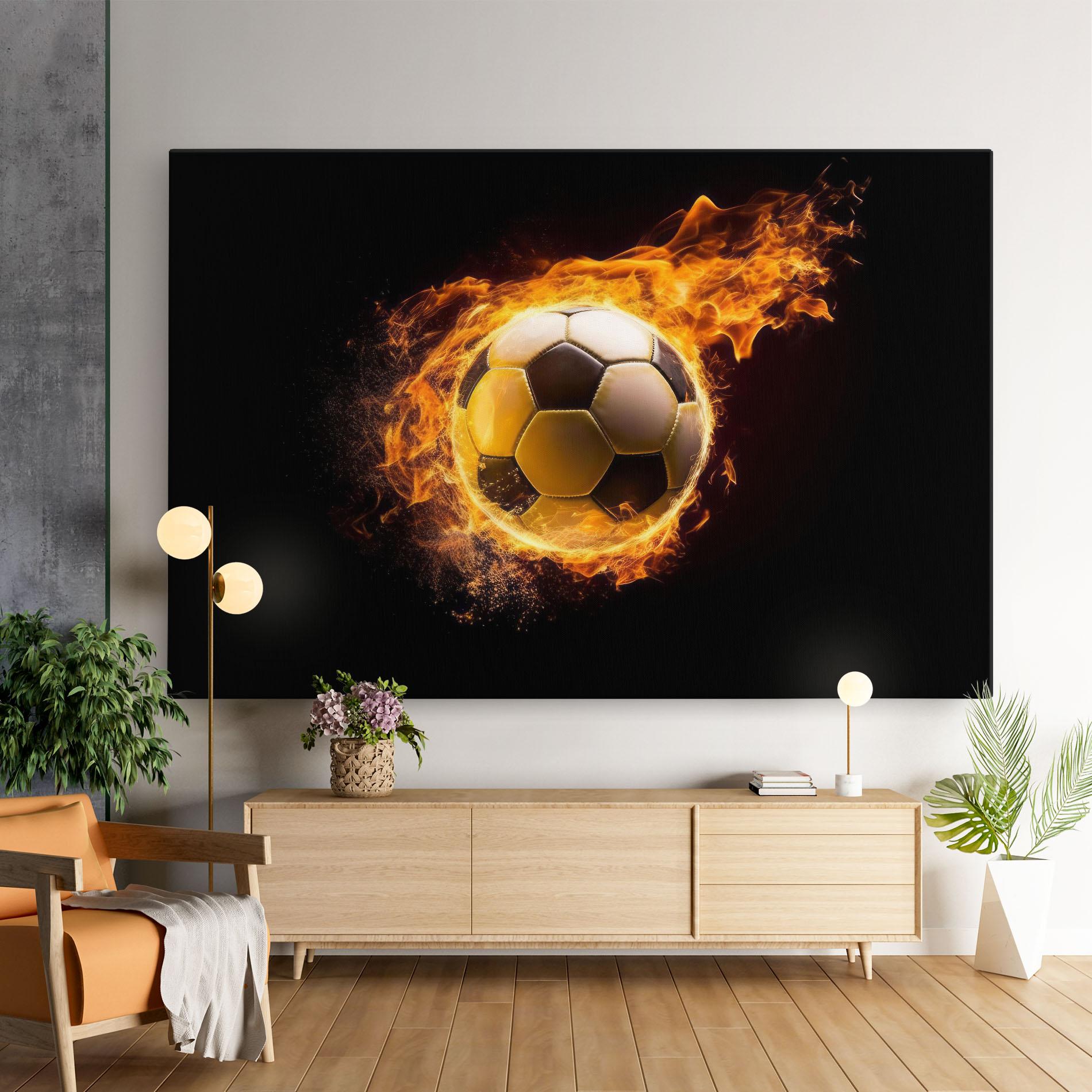 Картина на платно Fire Football mockup 9