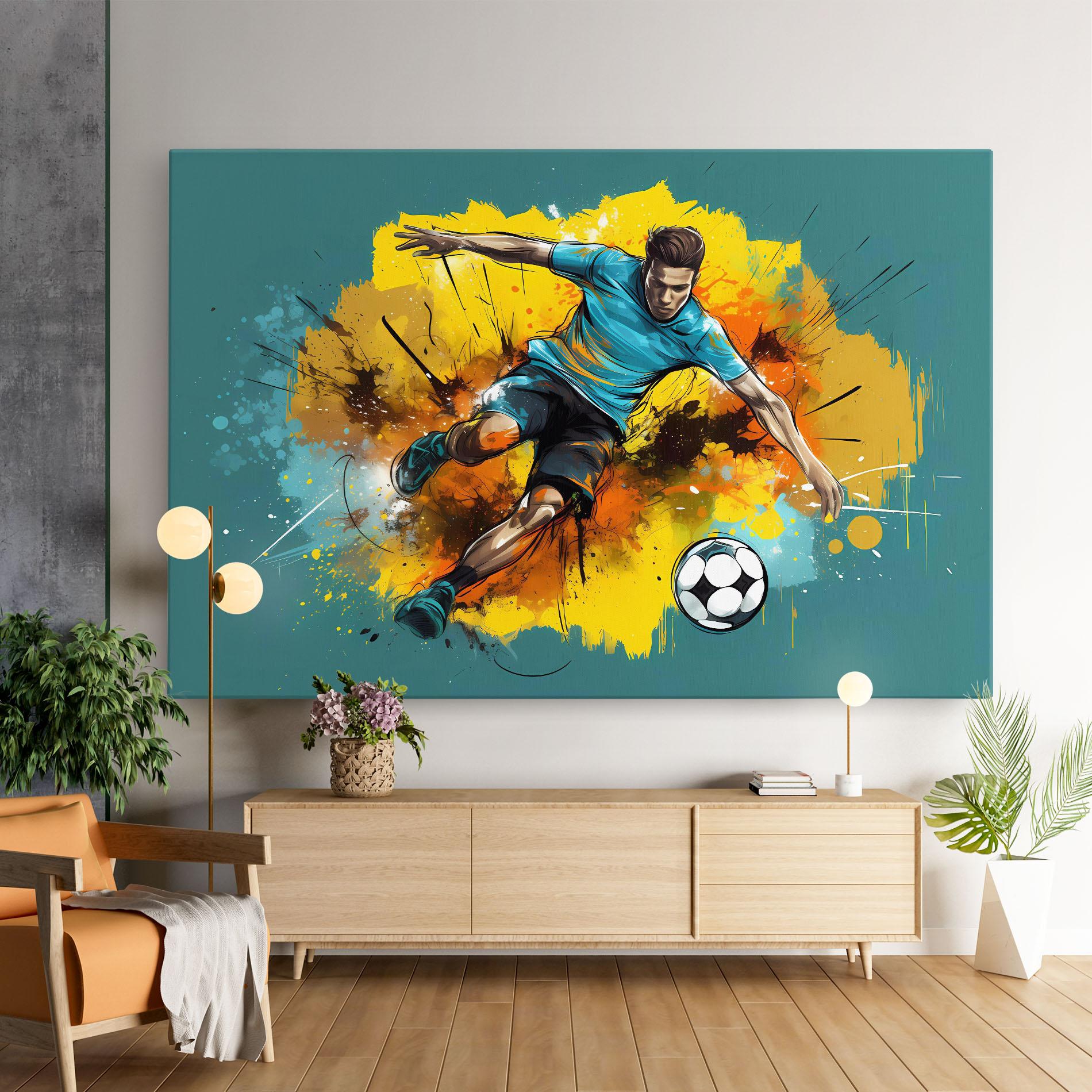 Картина на платно Football Player Painting mockup 9