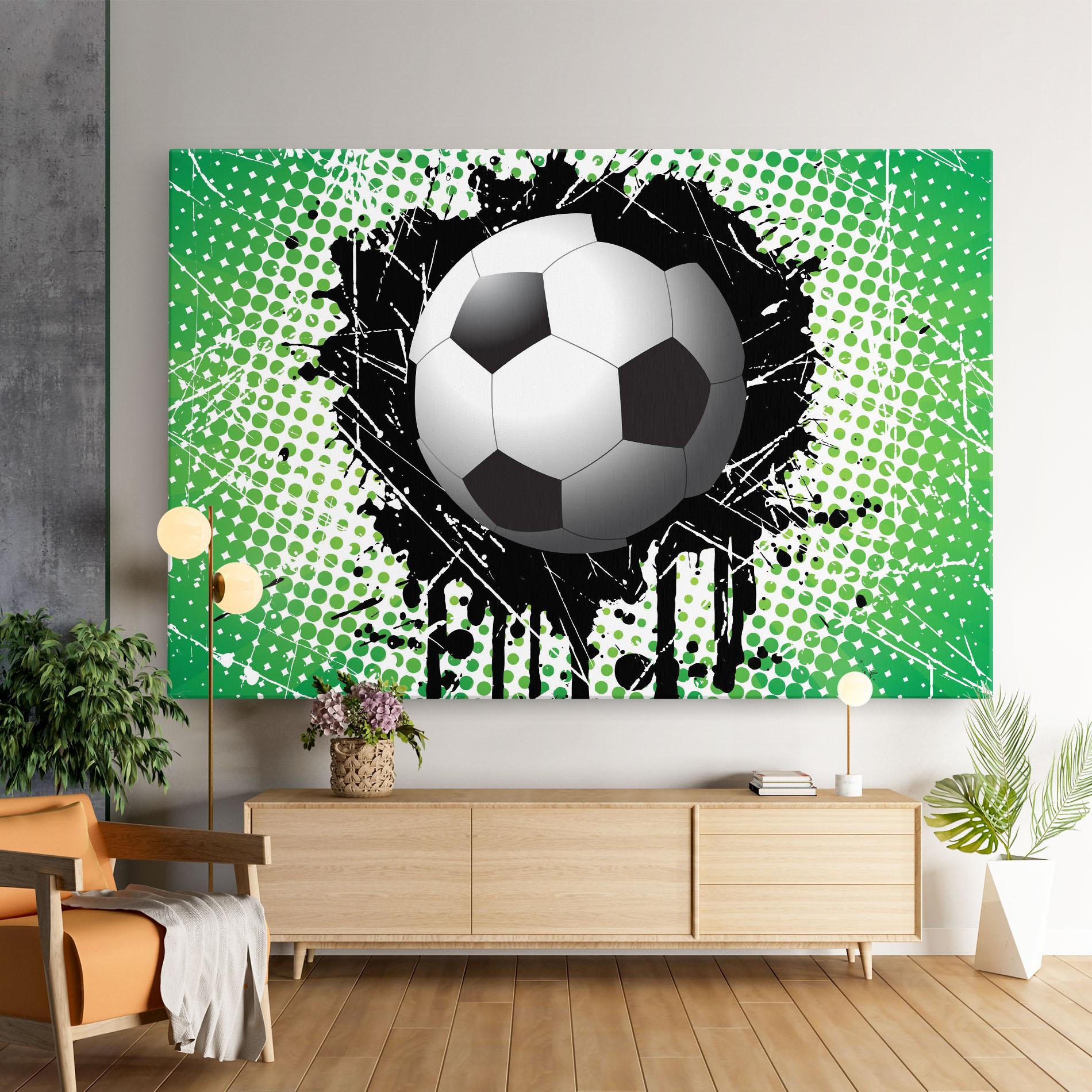 Картина на платно Green Black Football mockup 9