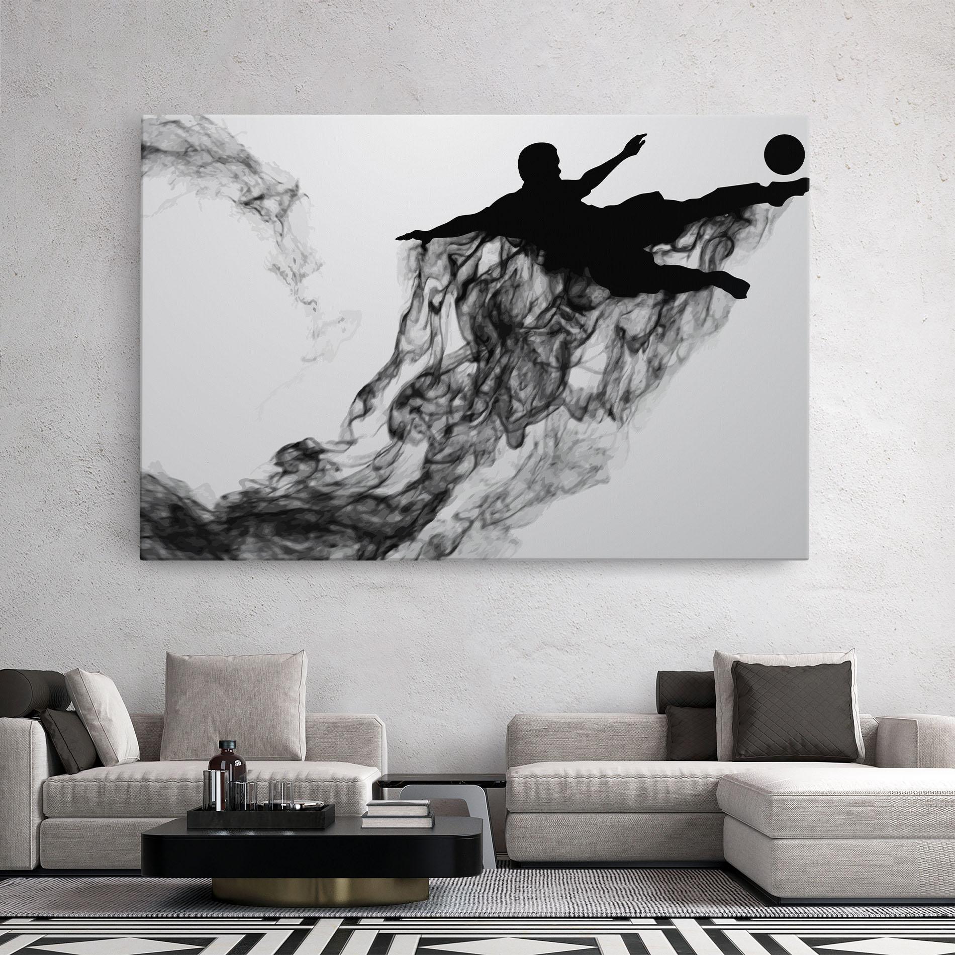 Картина на платно Black Smoke Football mockup 2