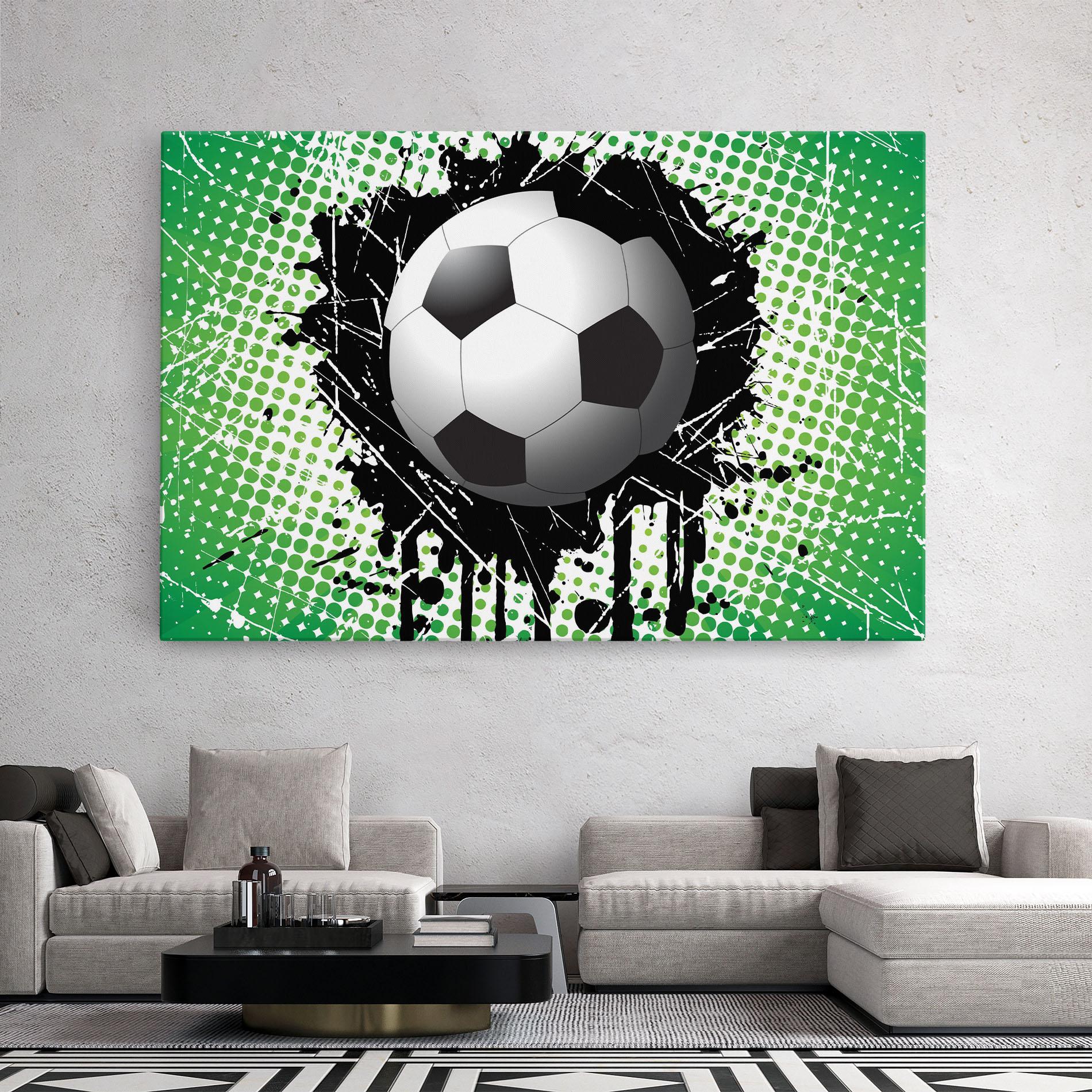 Картина на платно Green Black Football mockup 2