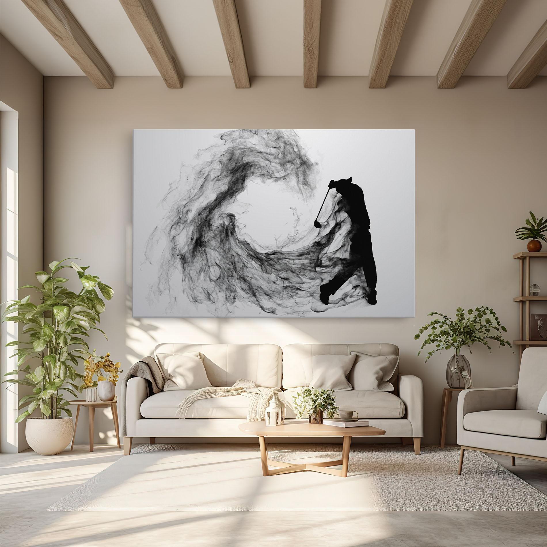 Картина на платно Black Smoke Golf mockup 6