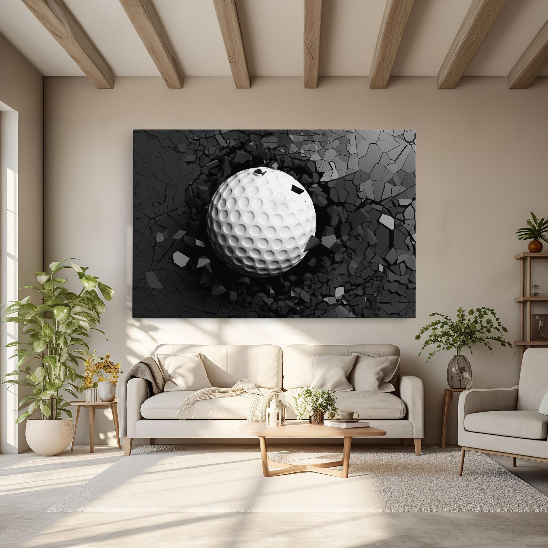 Картина на платно Black Wall Golf Ball mockup 6