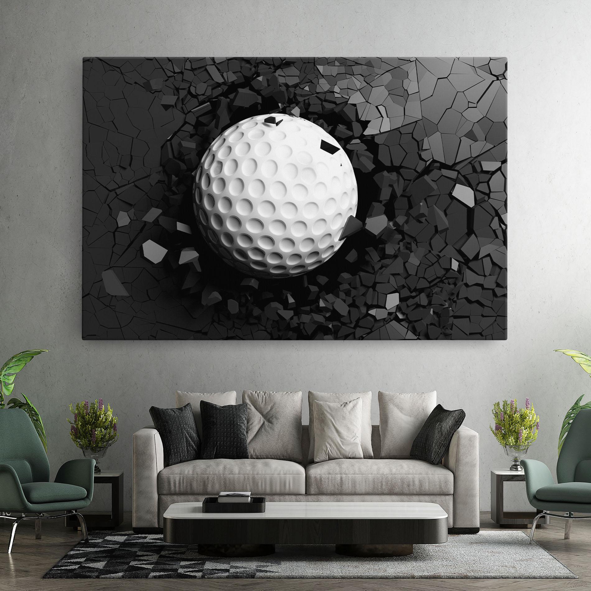 Картина на платно Black Wall Golf Ball mockup 7