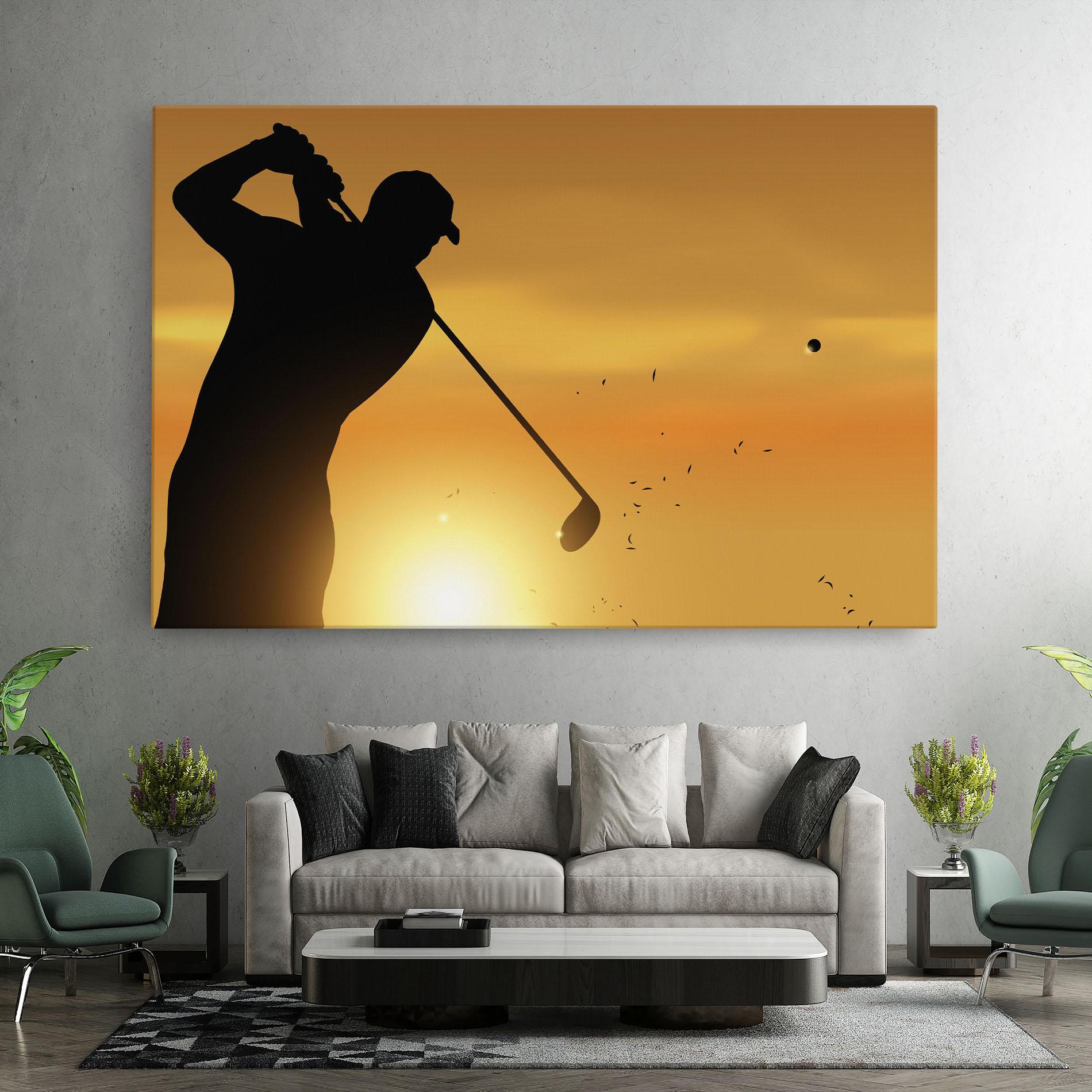 Картина на платно Gold Sunrise mockup 7