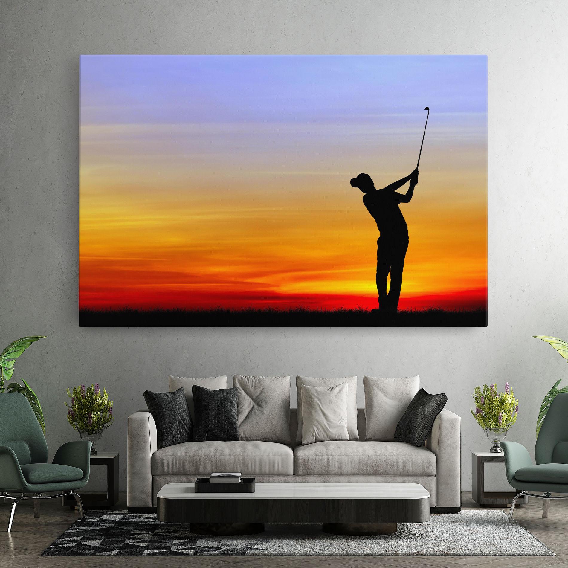 Картина на платно Playing Golf Sunrise mockup 7