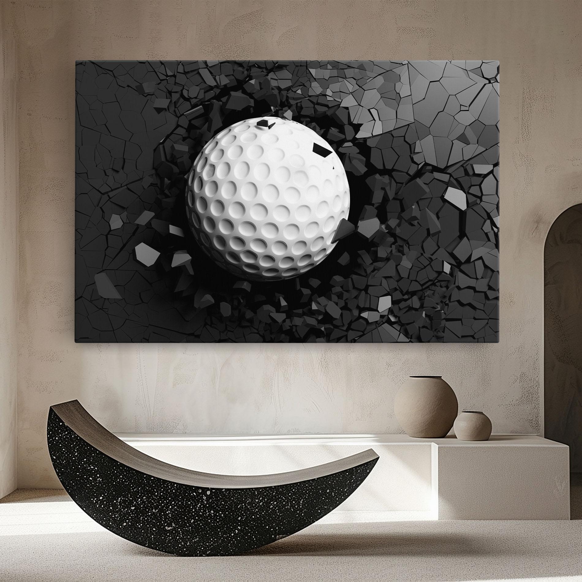 Картина на платно Black Wall Golf Ball mockup 8